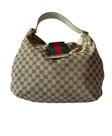Gucci Ebony GG Web Hobo Shoulder Bag-handbag-Gucci-The Closet Egypt