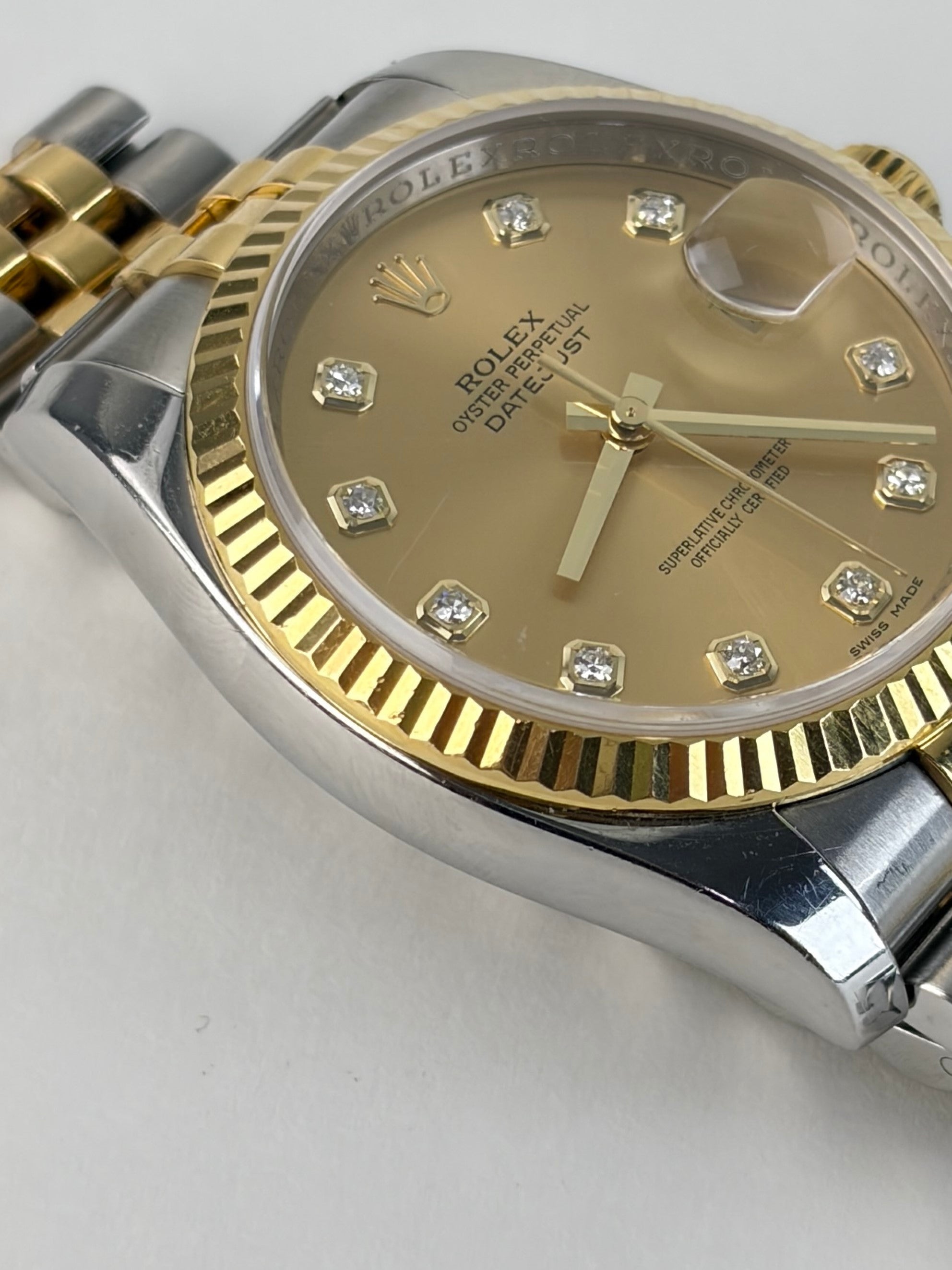 Rolex Oystersteel & Gold Datejust diamond dial 36mm Watch