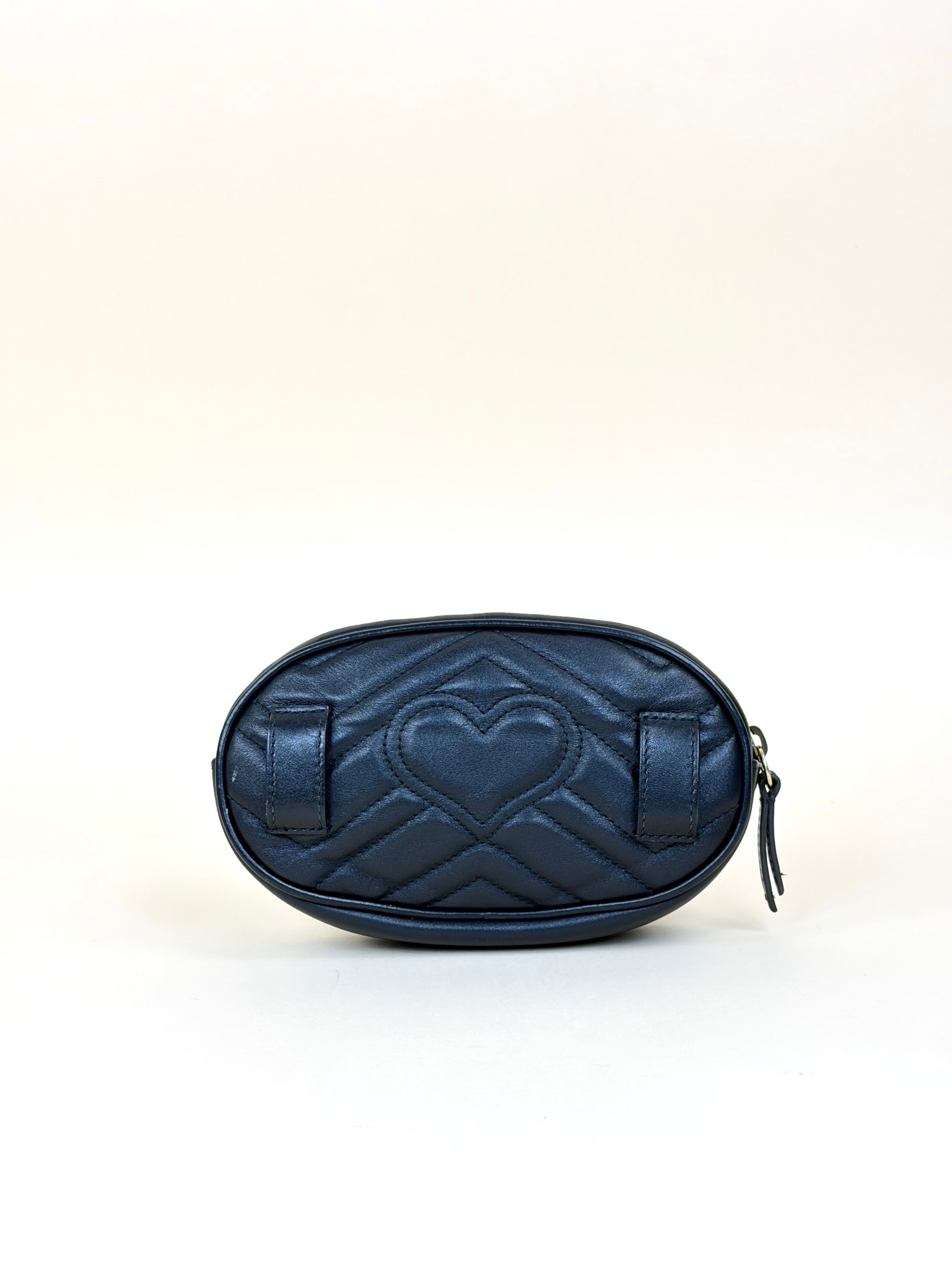 Gucci black calfskin matelasse GG Marmont Belt Bag