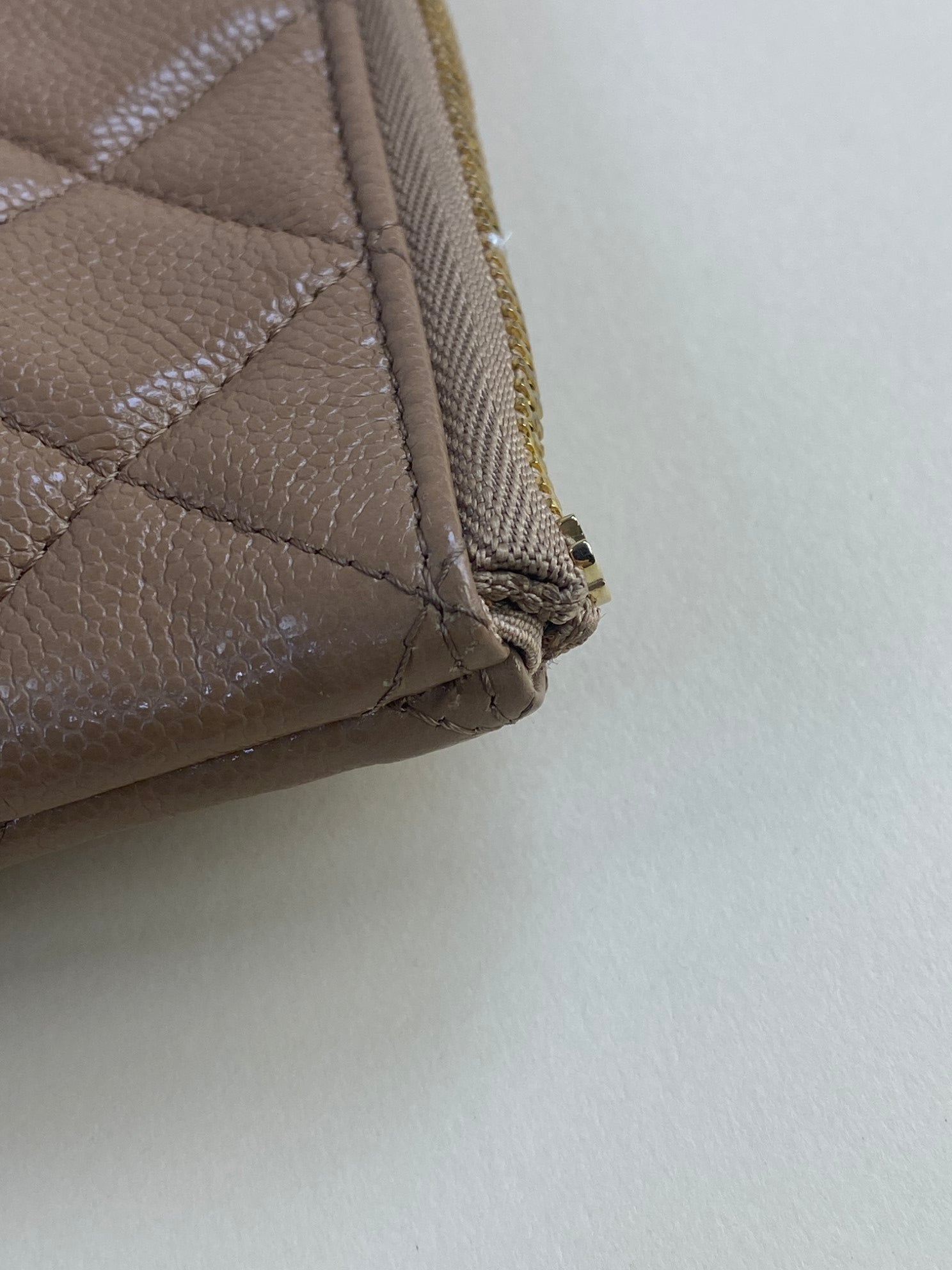 Chanel Camel Classic Zipped Medium Pouch