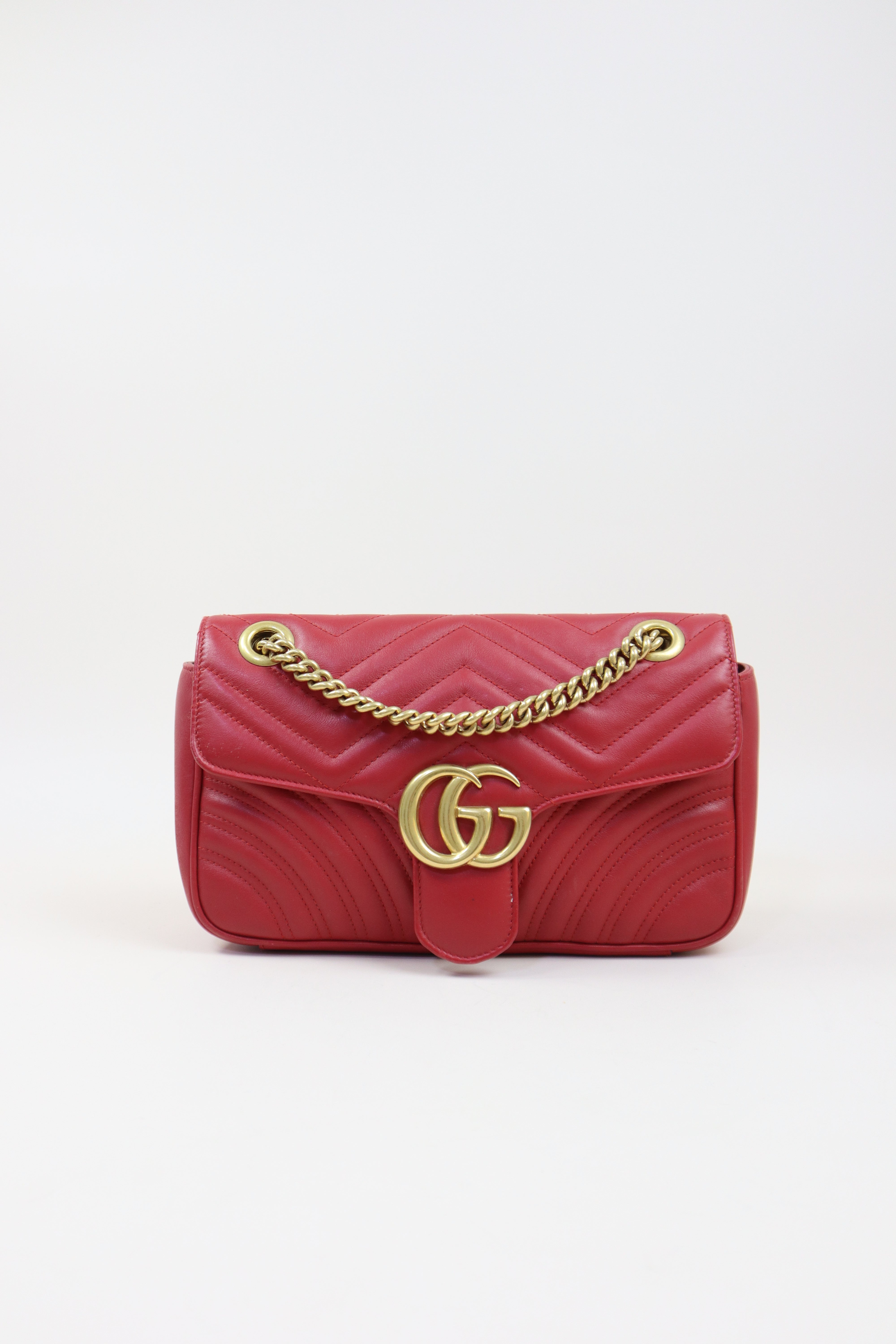 Gucci Red GG Medium Marmont Crossbody Bag