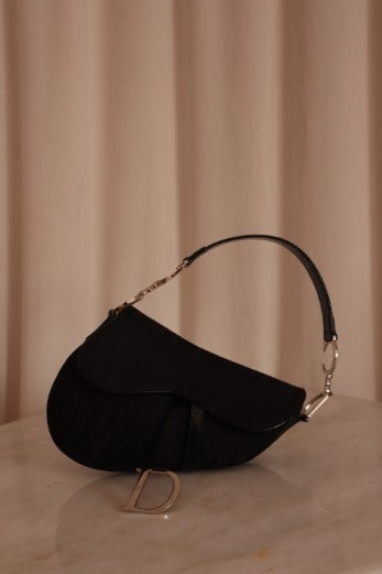 Christian Dior Black Oblique Jacquard Saddle Bag-handbag-Christian Dior-The Closet Egypt