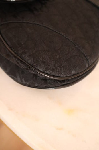Christian Dior Black Oblique Jacquard Saddle Bag-handbag-Christian Dior-The Closet Egypt