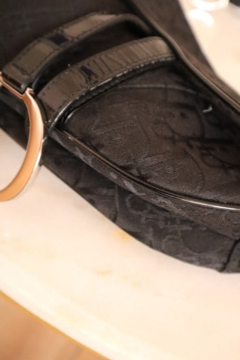 Christian Dior Black Oblique Jacquard Saddle Bag-handbag-Christian Dior-The Closet Egypt