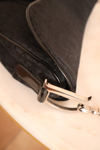 Christian Dior Black Oblique Jacquard Saddle Bag-handbag-Christian Dior-The Closet Egypt