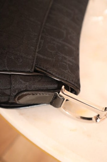 Christian Dior Black Oblique Jacquard Saddle Bag-handbag-Christian Dior-The Closet Egypt