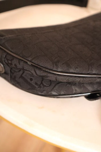 Christian Dior Black Oblique Jacquard Saddle Bag-handbag-Christian Dior-The Closet Egypt