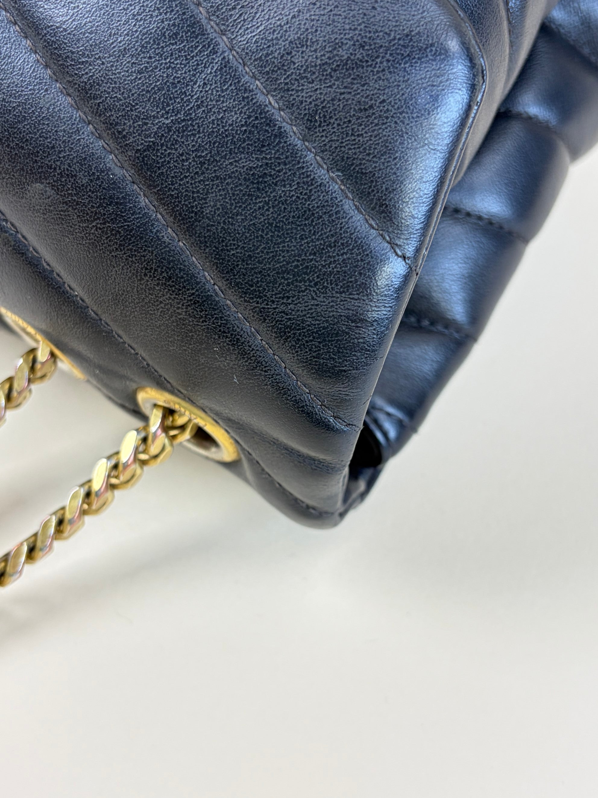 YSL Black Quilted Monogram Medium Loulou Chain Shoulder Bag