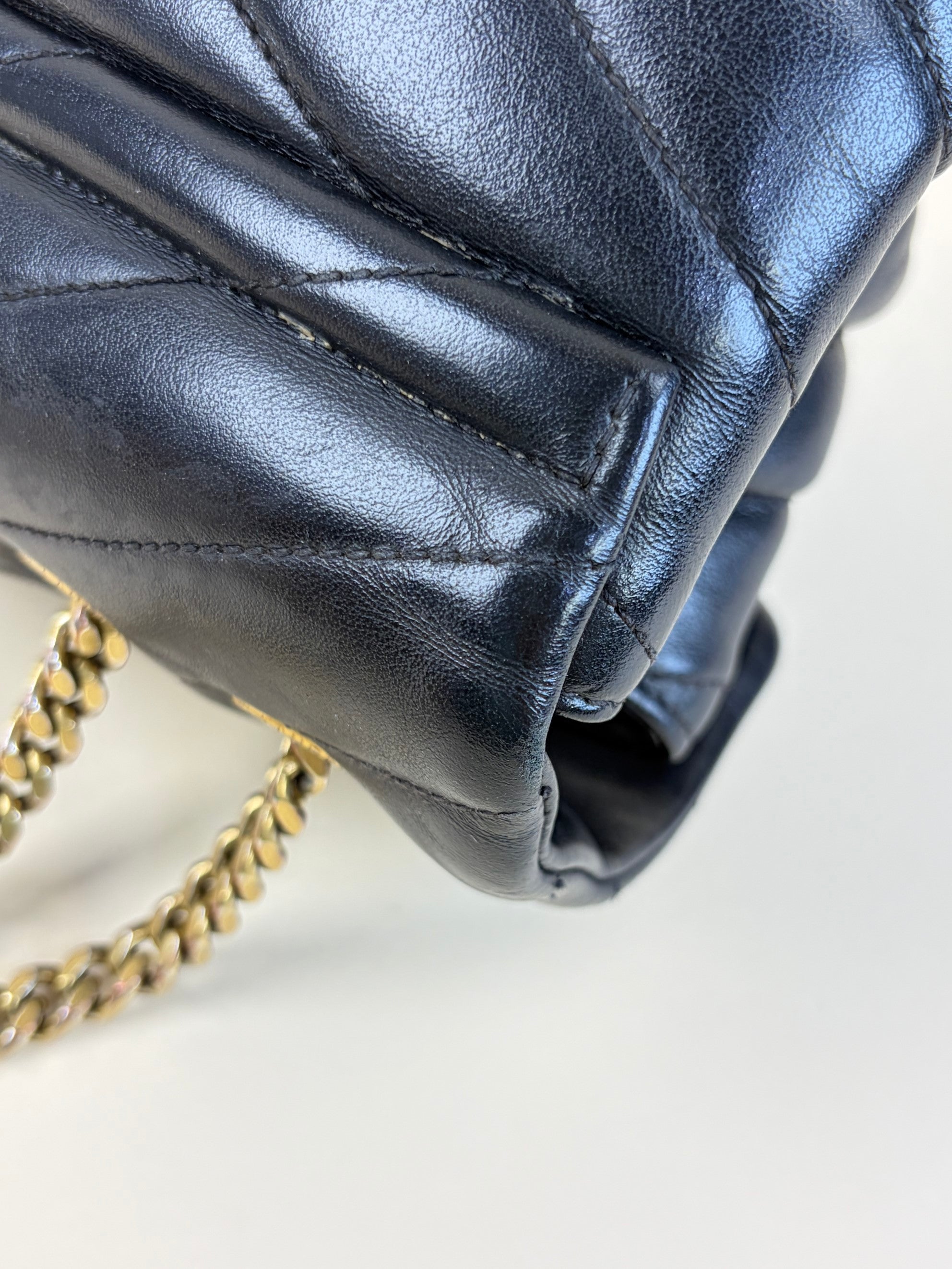 YSL Black Quilted Monogram Medium Loulou Chain Shoulder Bag
