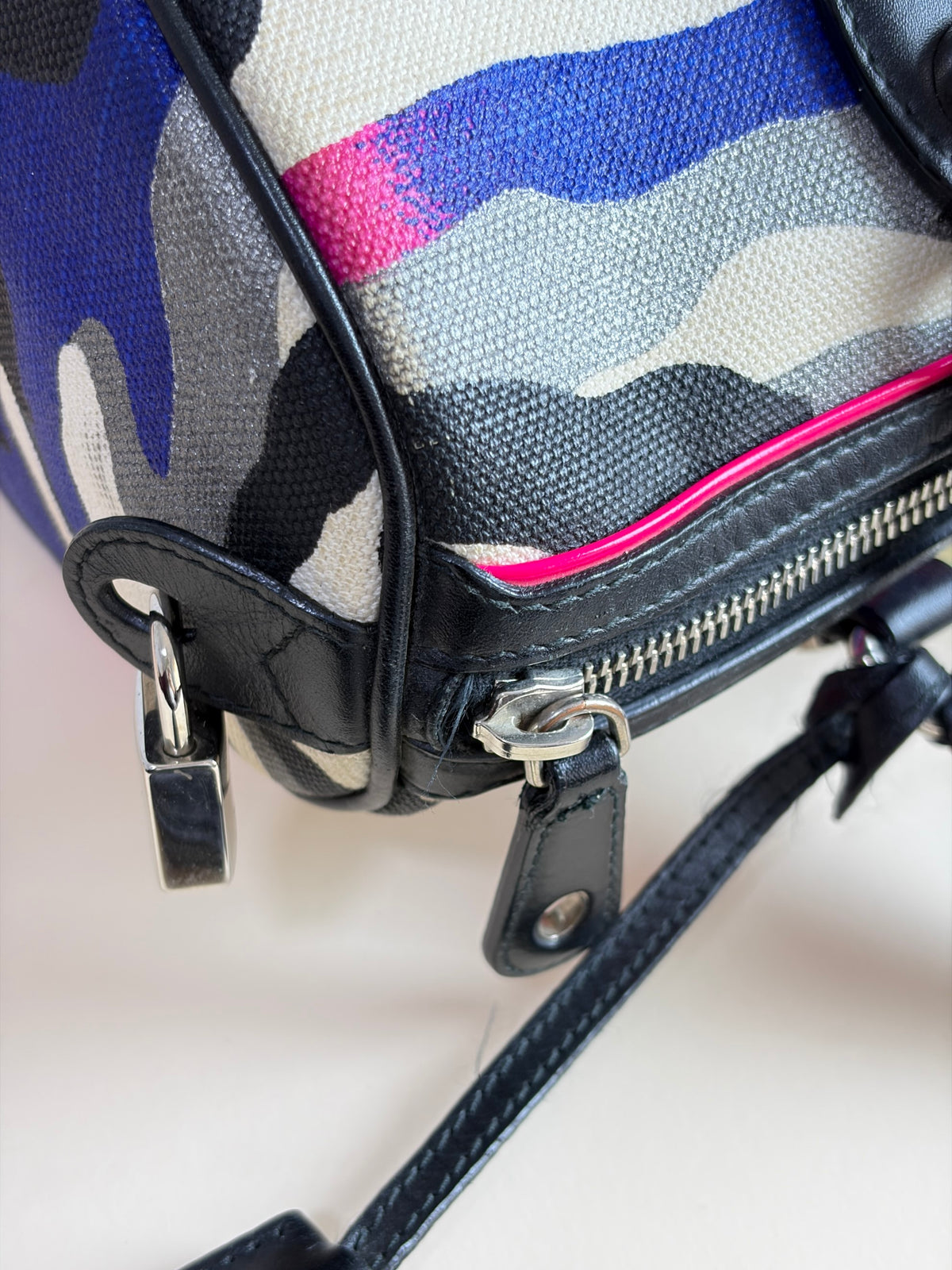Louis Vuitton multicolor camouflage canvas Anselm Rayle Boston bag