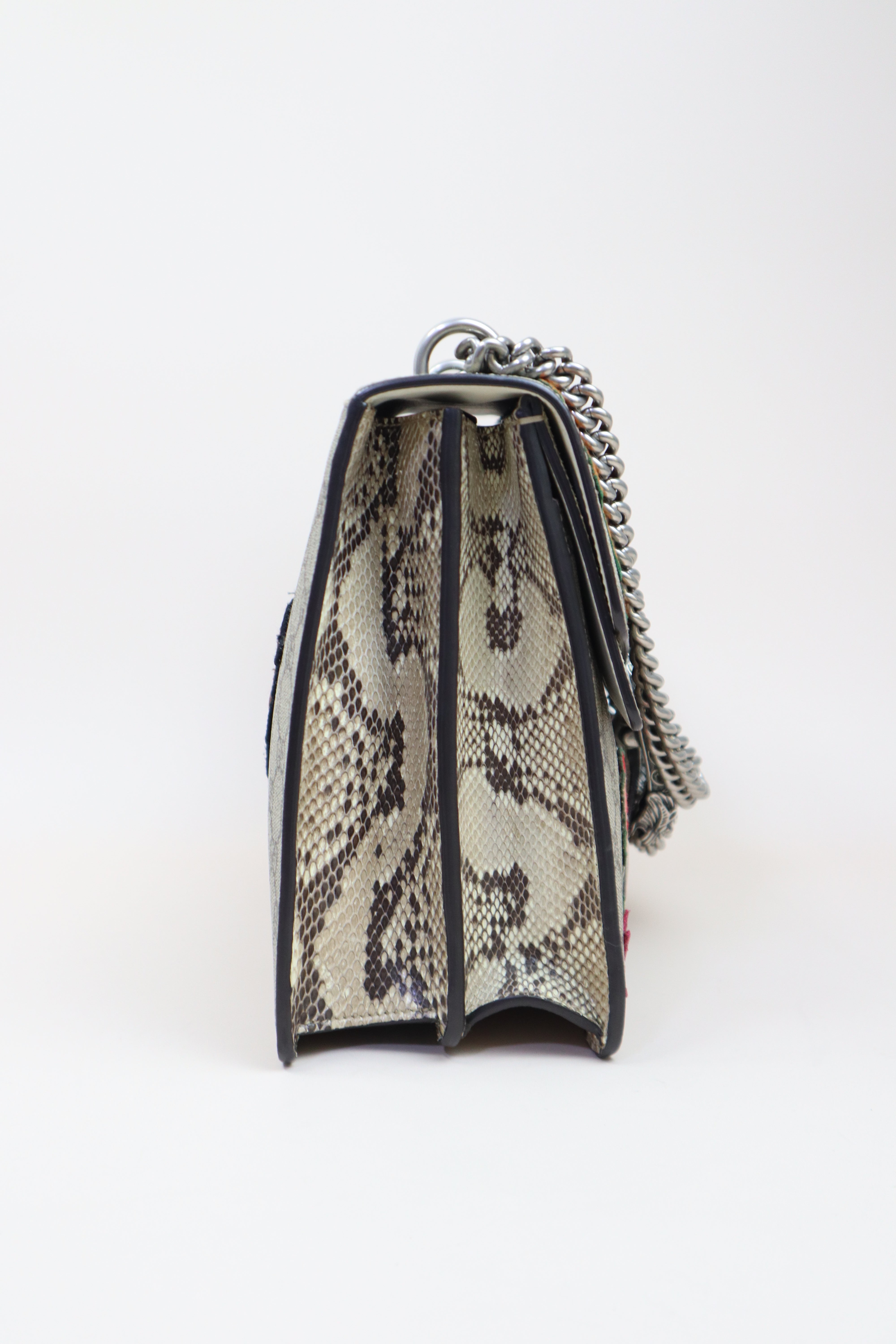 Gucci Ebony GG Medium Dionysus Bee/Floral Supreme Crystal Shoulder Bag