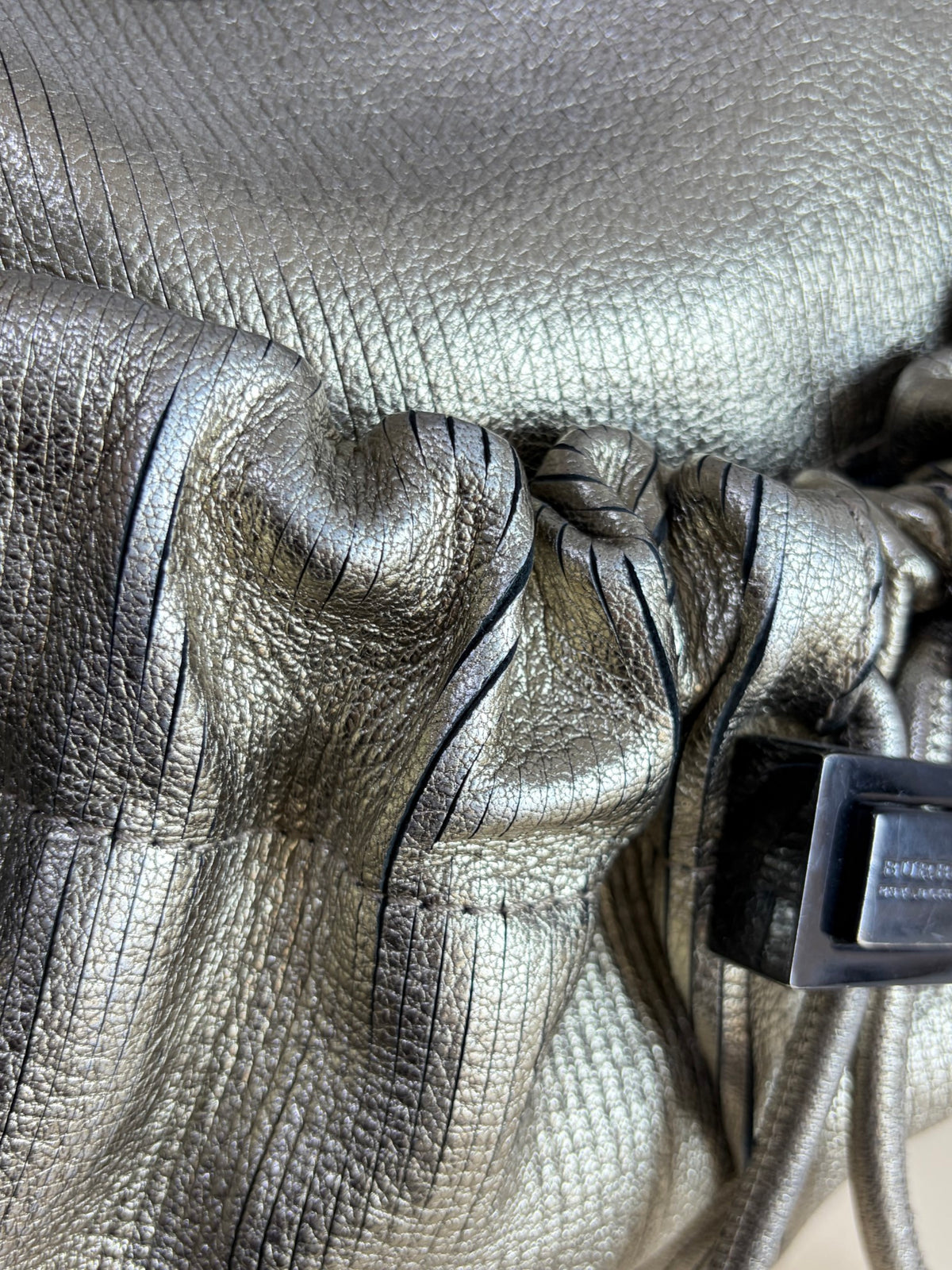 Burberry prorsum gold metallic shoulder bag