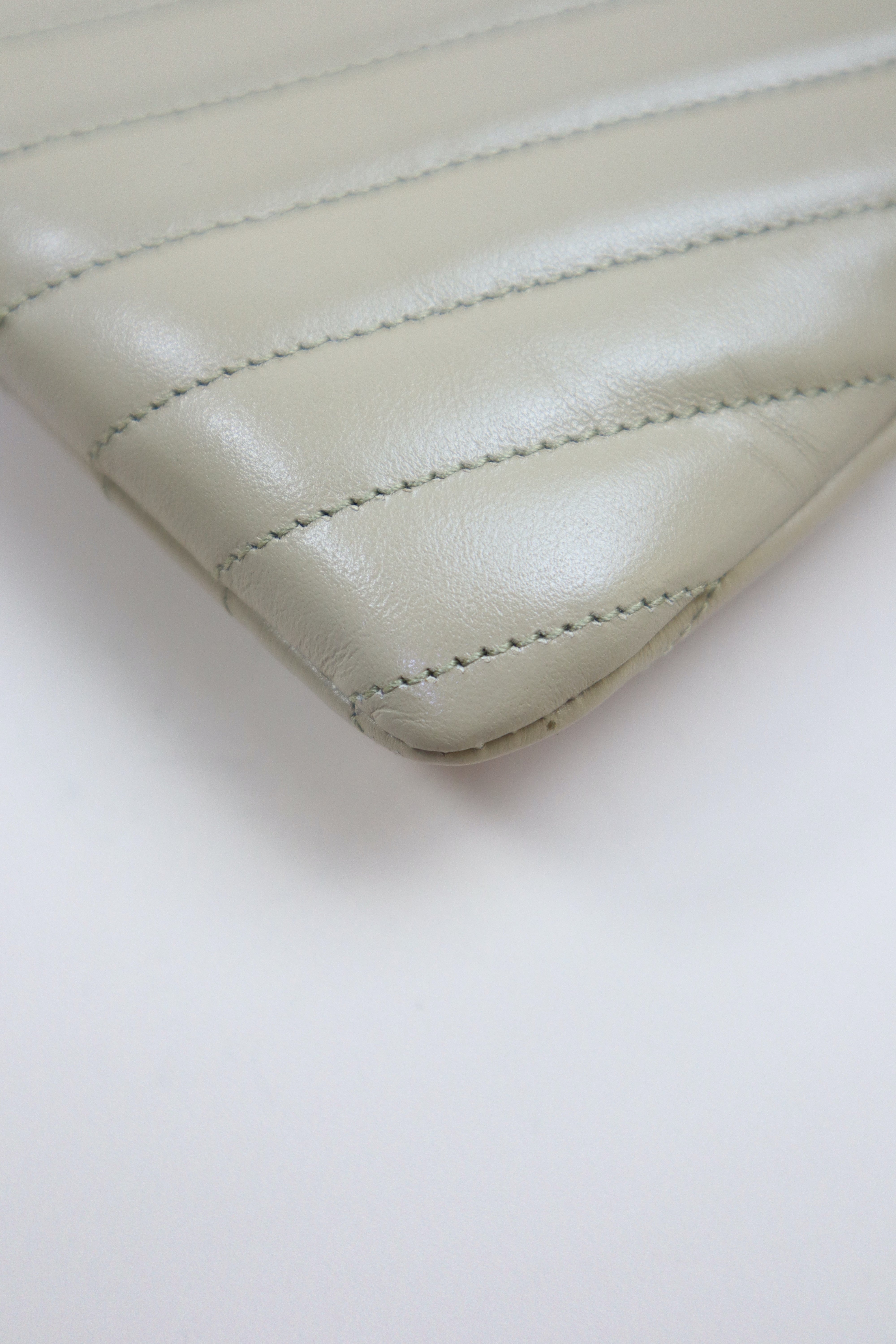 YSL Beige Zip Tablet Cassandre Pouch