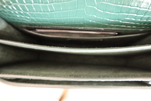 YSL Green Embossed Croco Sunset Medium Bag-handbag-YSL-The Closet Egypt