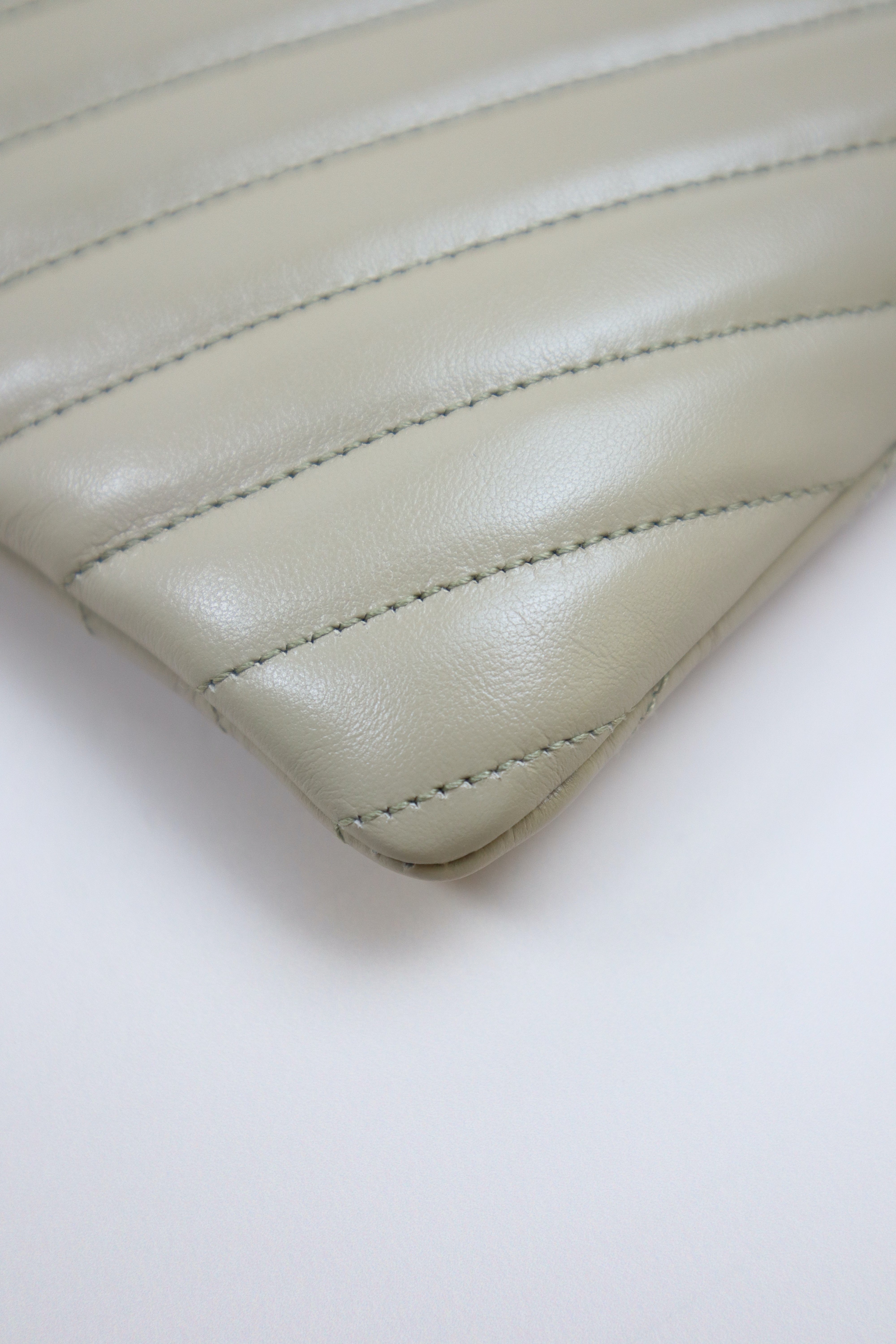 YSL Beige Zip Tablet Cassandre Pouch