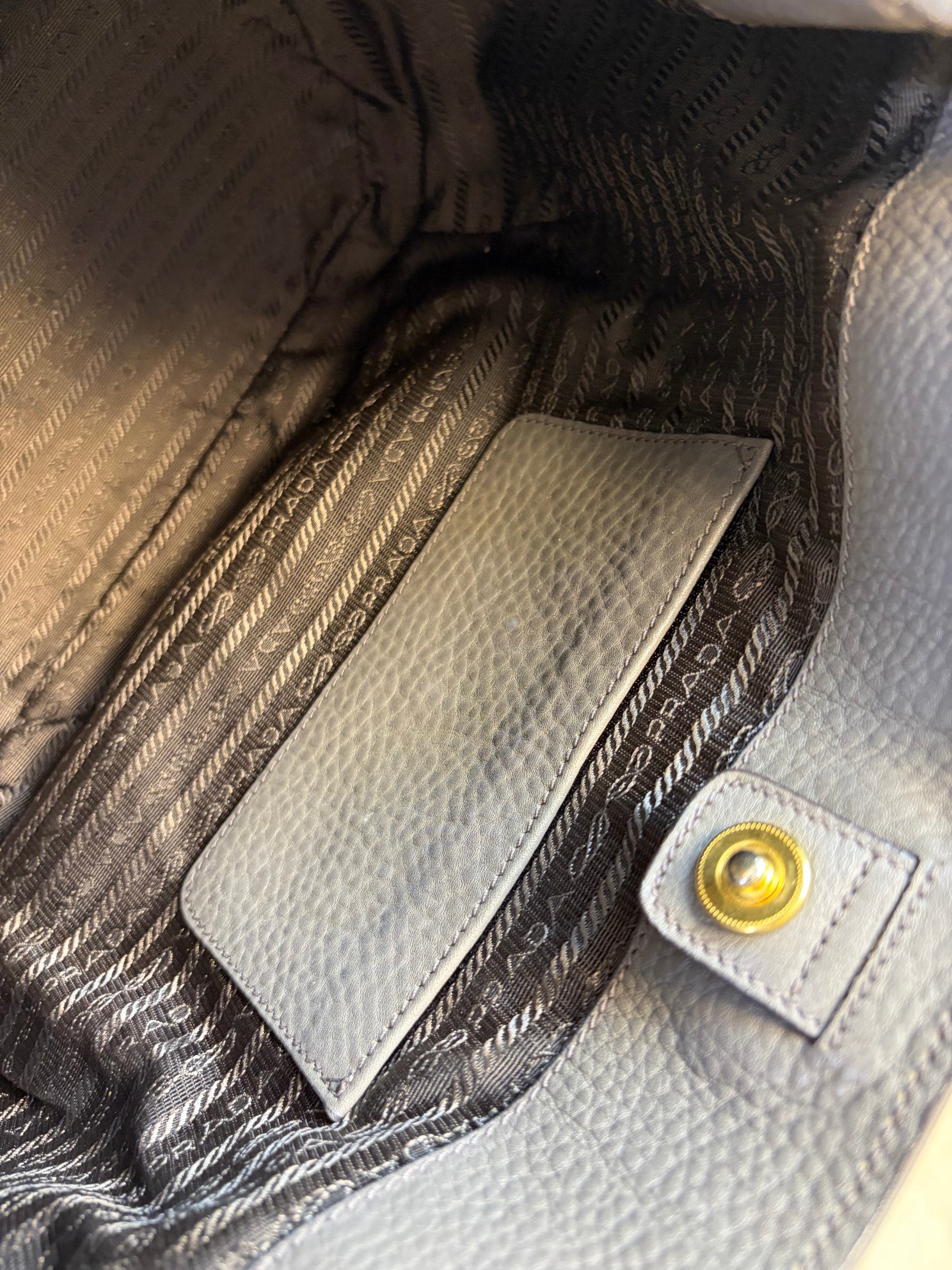 Prada Argilla Vitello Daino Tote Bag