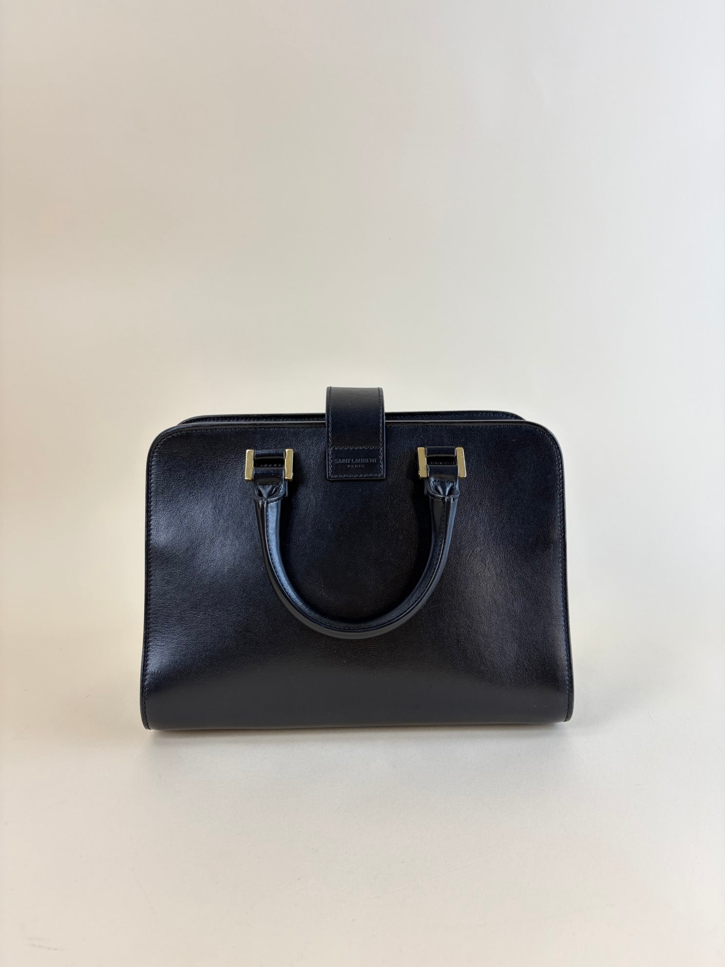 YSL Black Monogram Baby Cabas Tote Bag