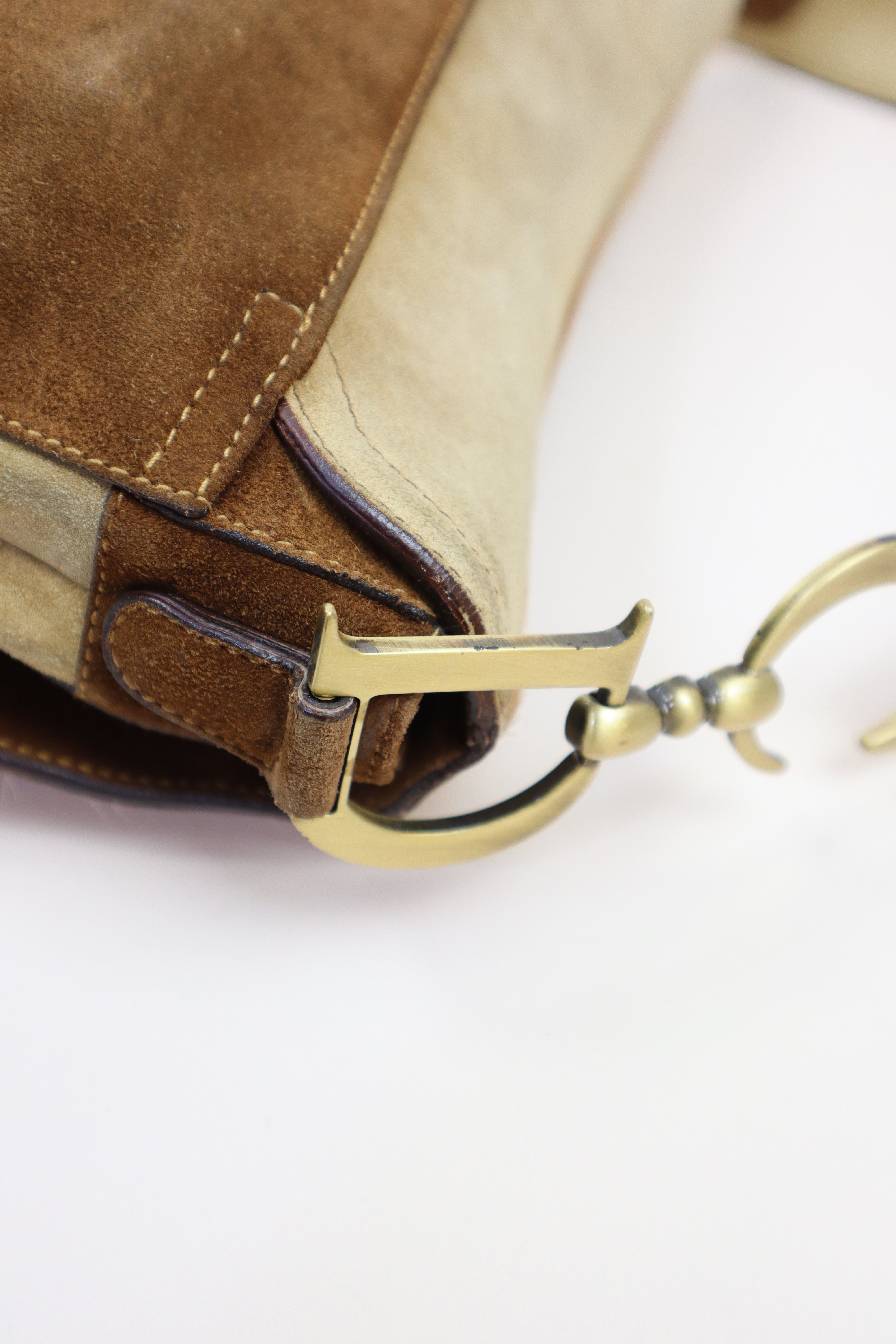 Christian Dior Bicolor Vintage Limited Edition Pony Hair Saddle Crossbody Bag