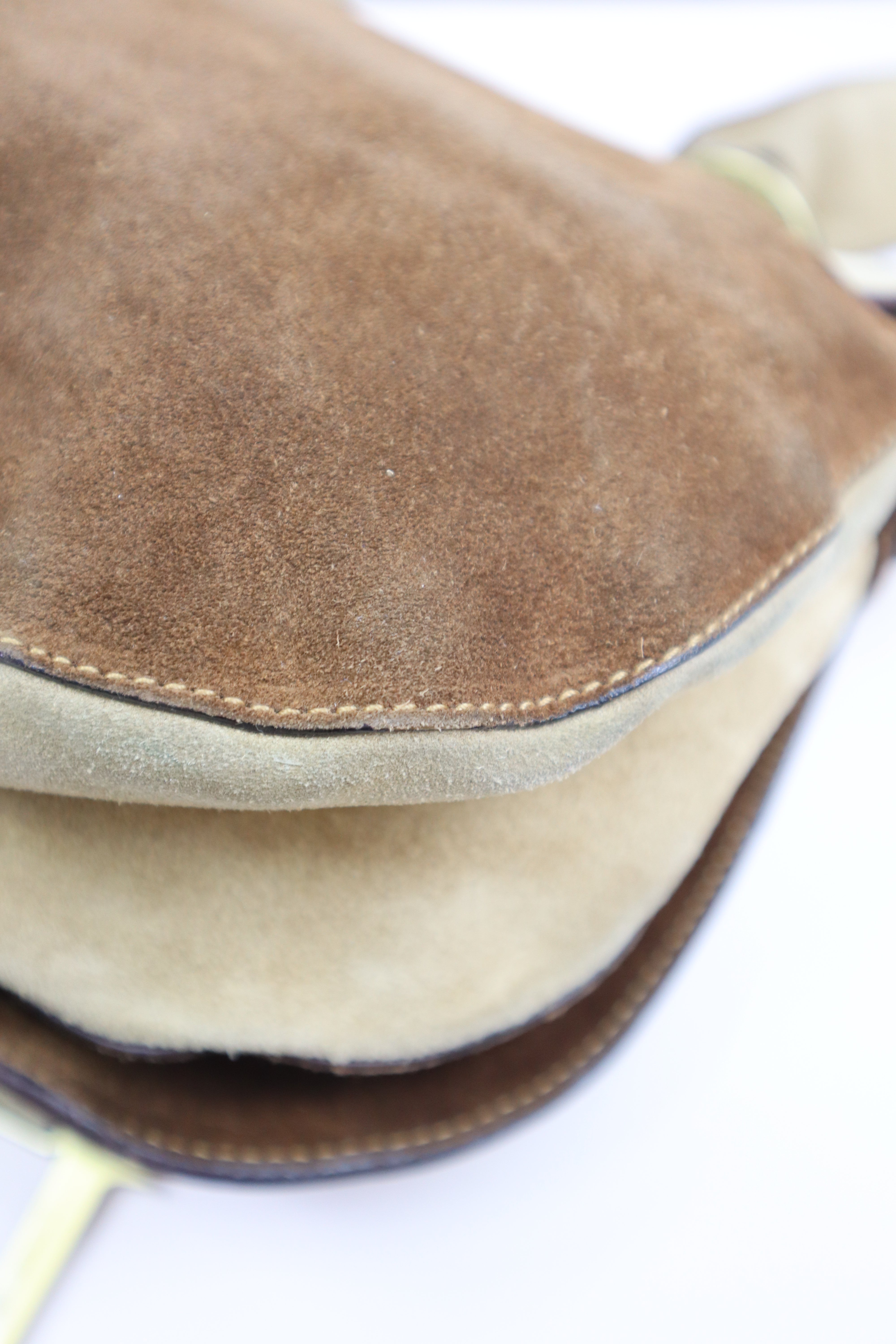 Christian Dior Bicolor Vintage Limited Edition Pony Hair Saddle Crossbody Bag