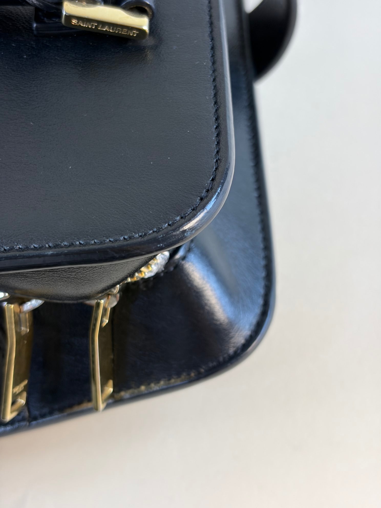 YSL Black Monogram Baby Cabas Tote Bag