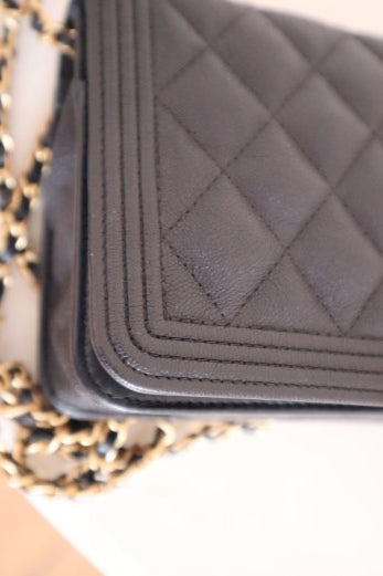 Chanel black Boy Wallet on Chain-Wallet Chain-Chanel-The Closet Egypt