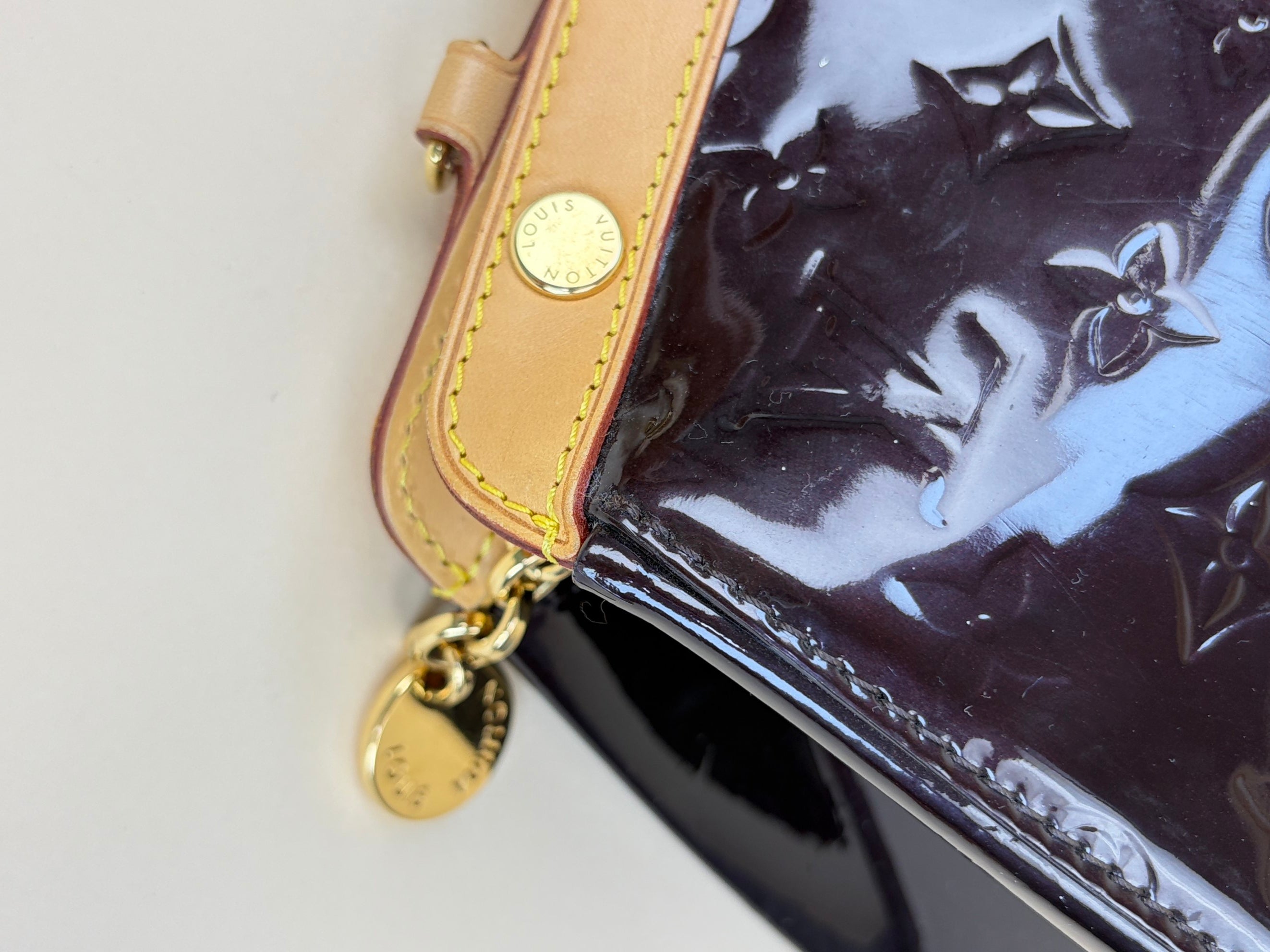 louis Vuitton amarante monogram vernis brea mm bag