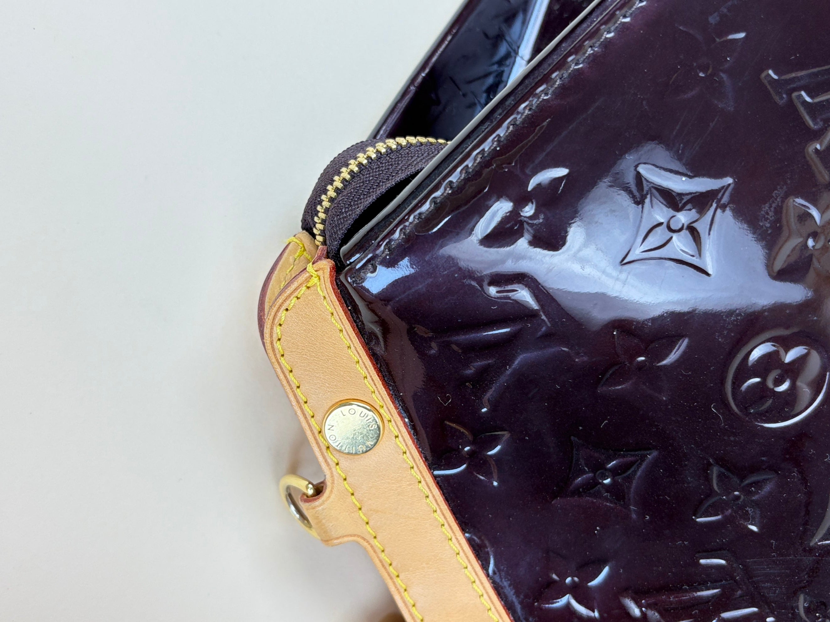 louis Vuitton amarante monogram vernis brea mm bag