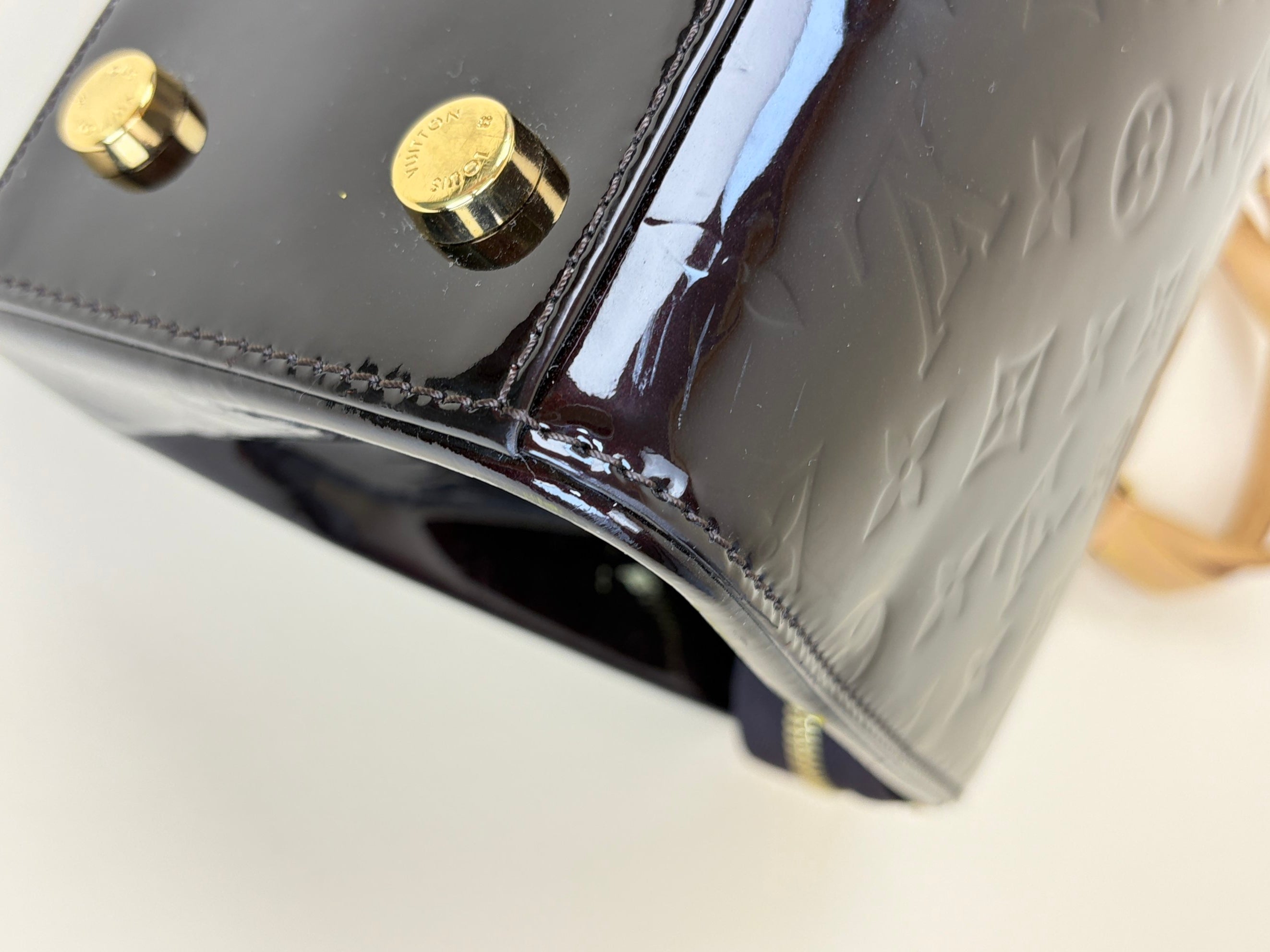 louis Vuitton amarante monogram vernis brea mm bag