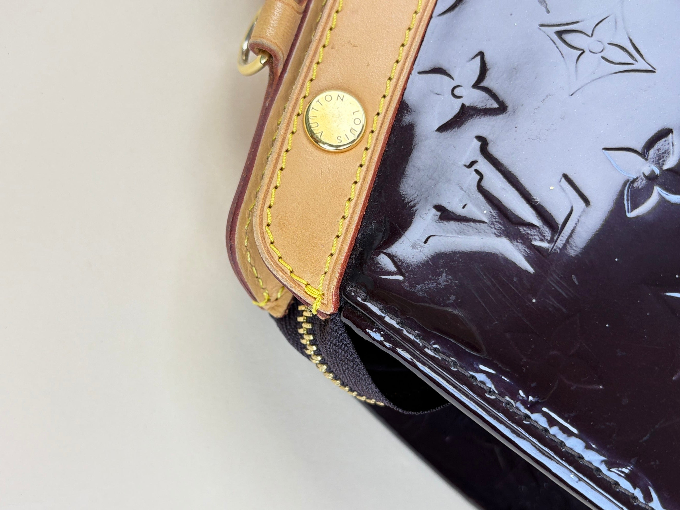 louis Vuitton amarante monogram vernis brea mm bag