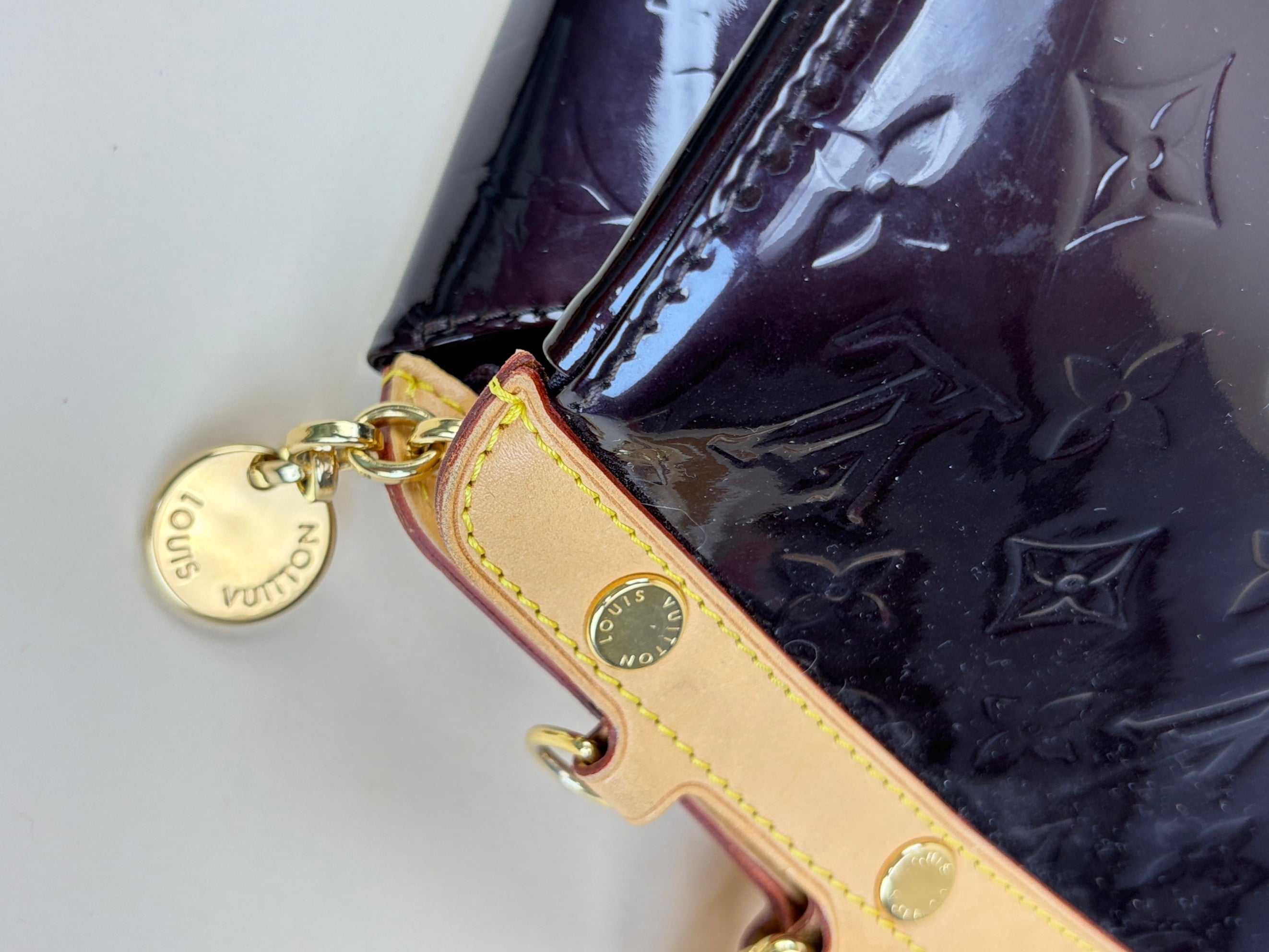 louis Vuitton amarante monogram vernis brea mm bag