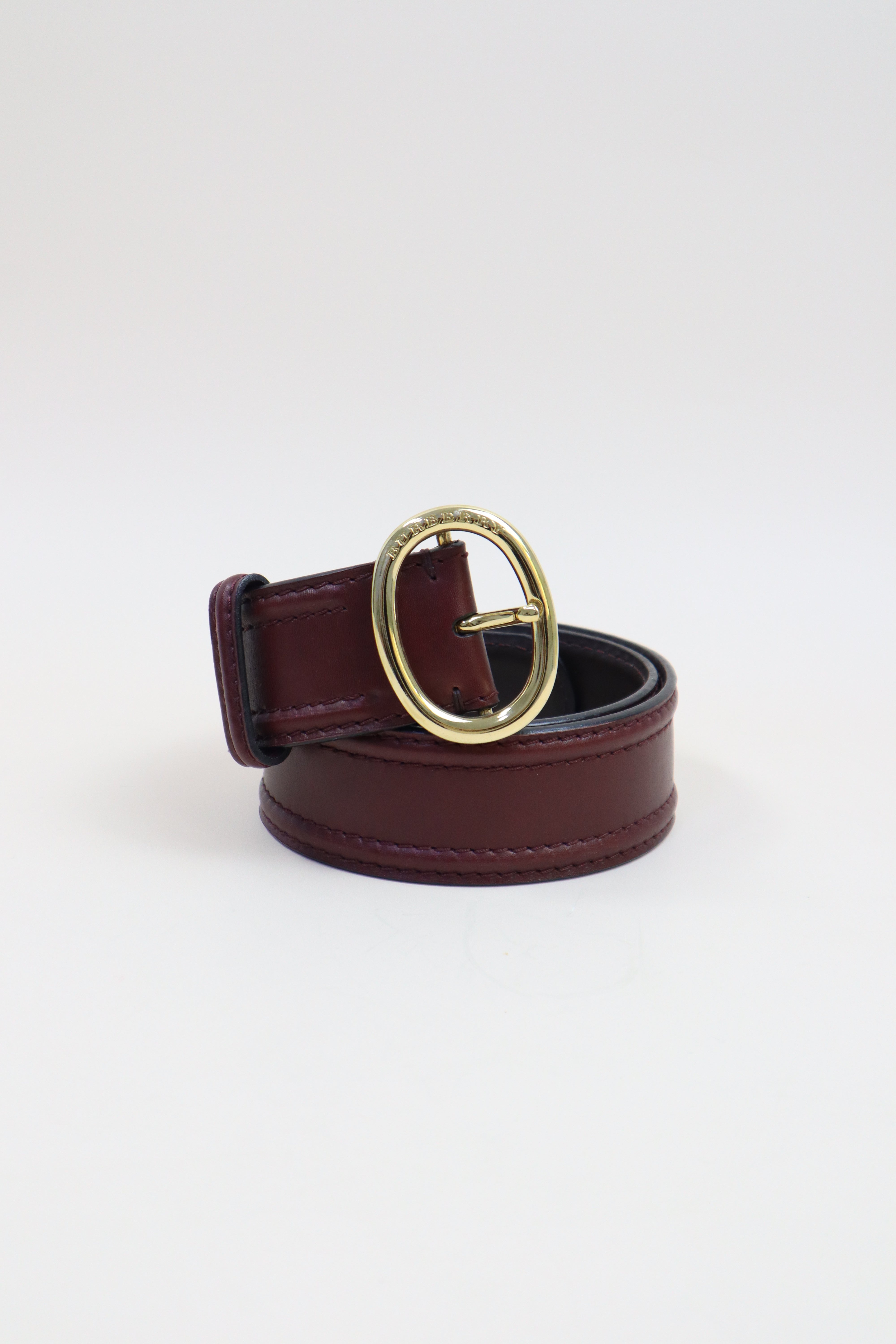 Burberry Burgundy Belt 36