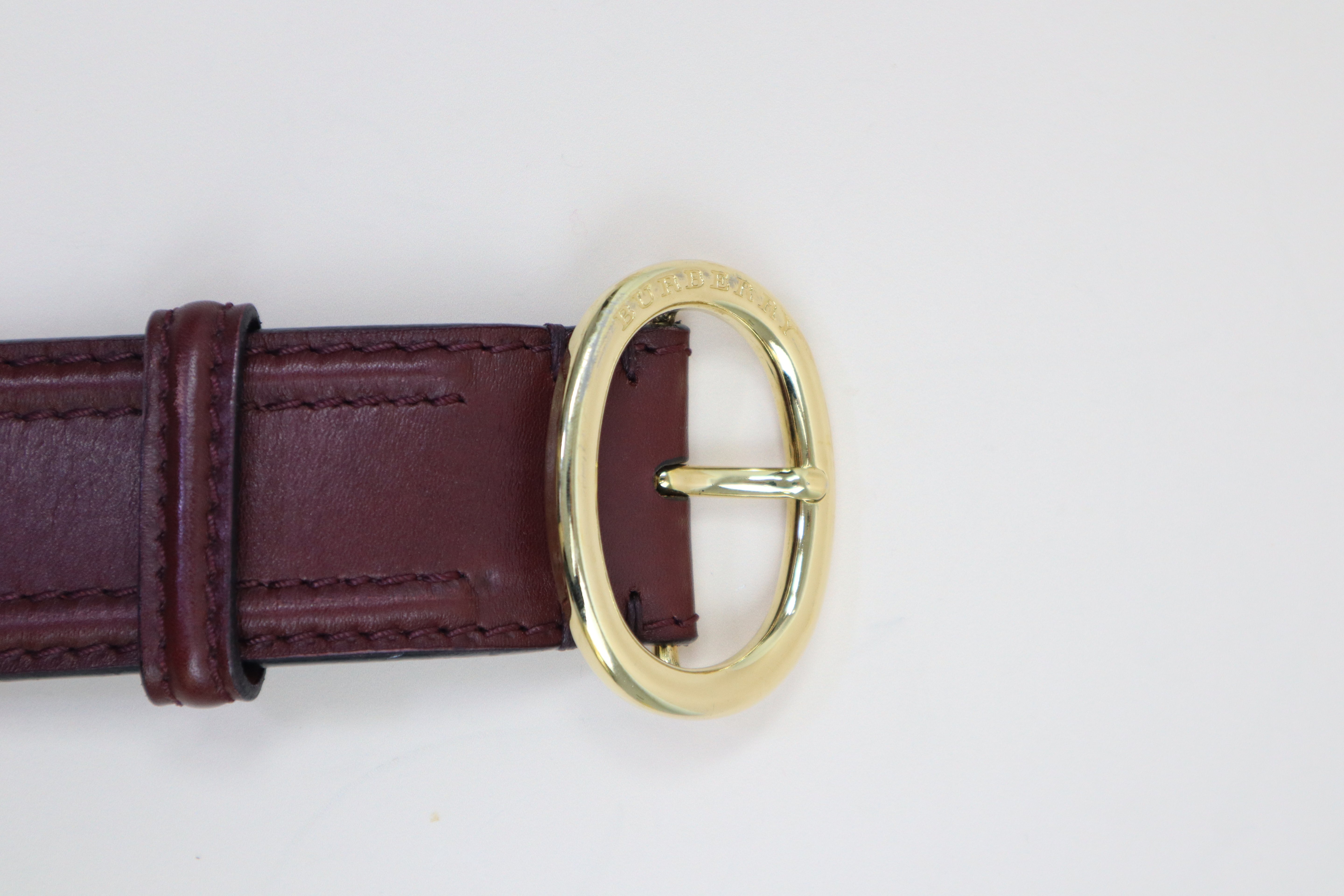 Burberry Burgundy Belt 36