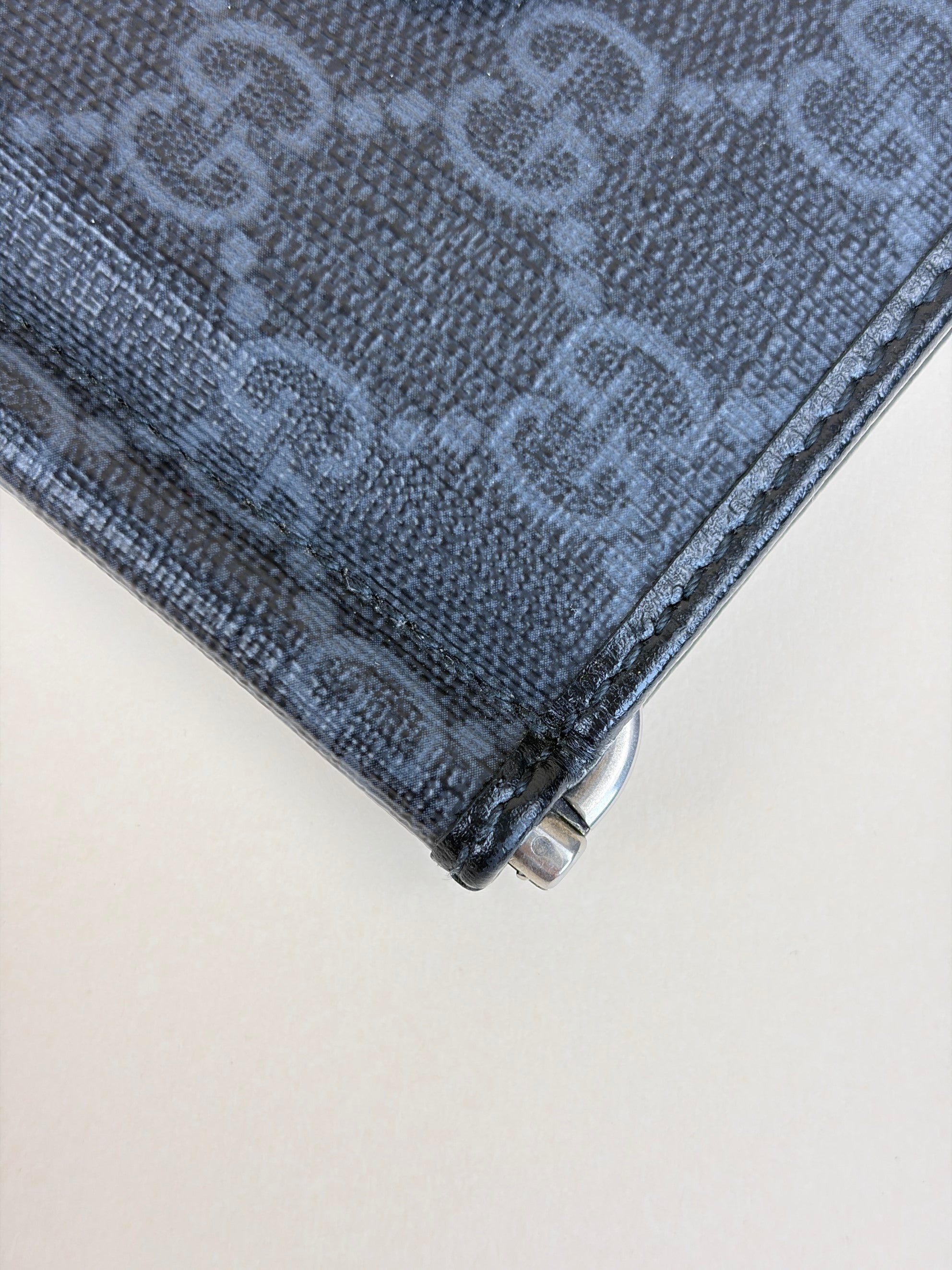 Gucci Black GG Supreme Interlocking G Money Clip Card Case