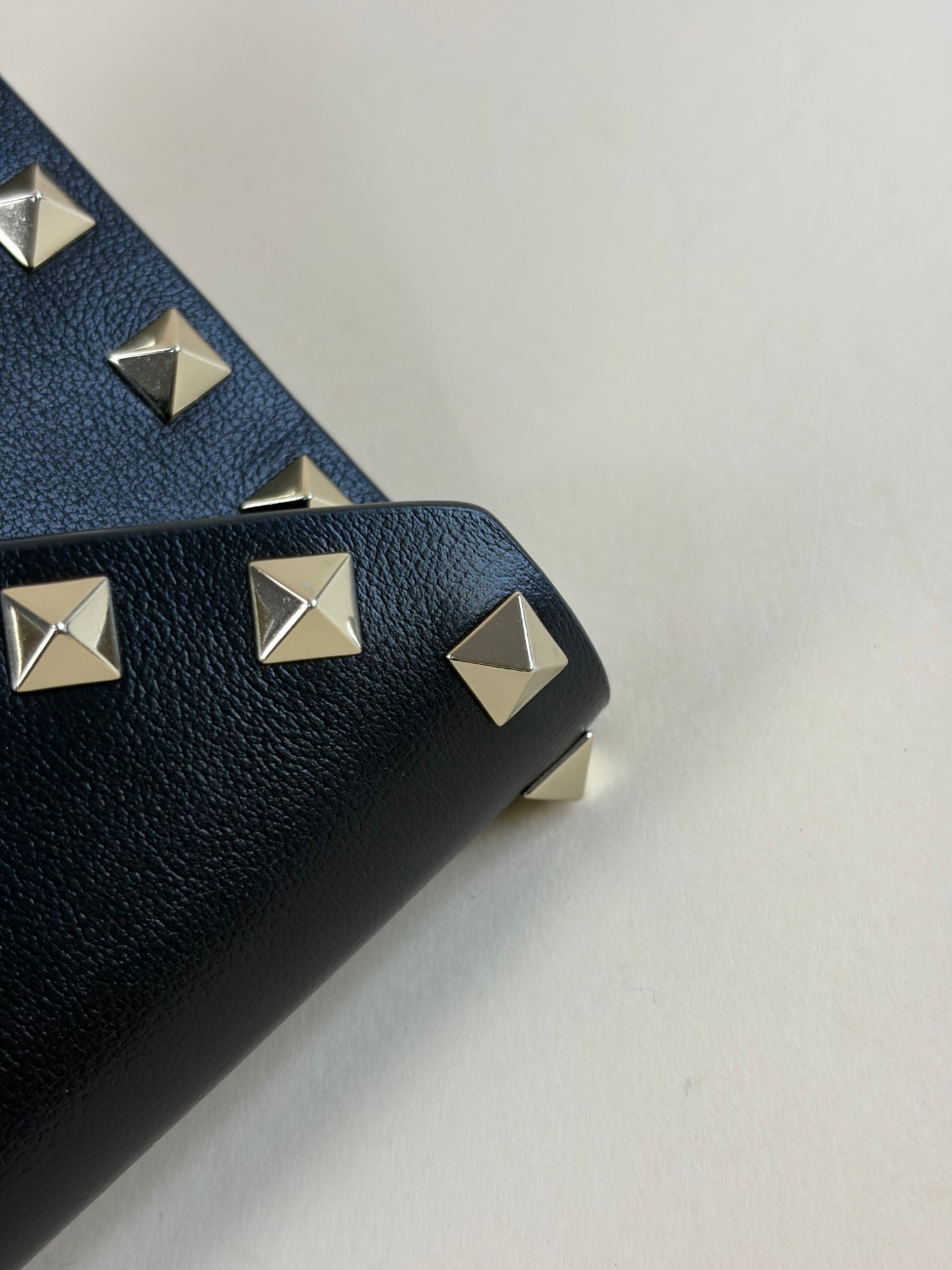 Valentino Black Rockstud Envelope Wristlet Clutch