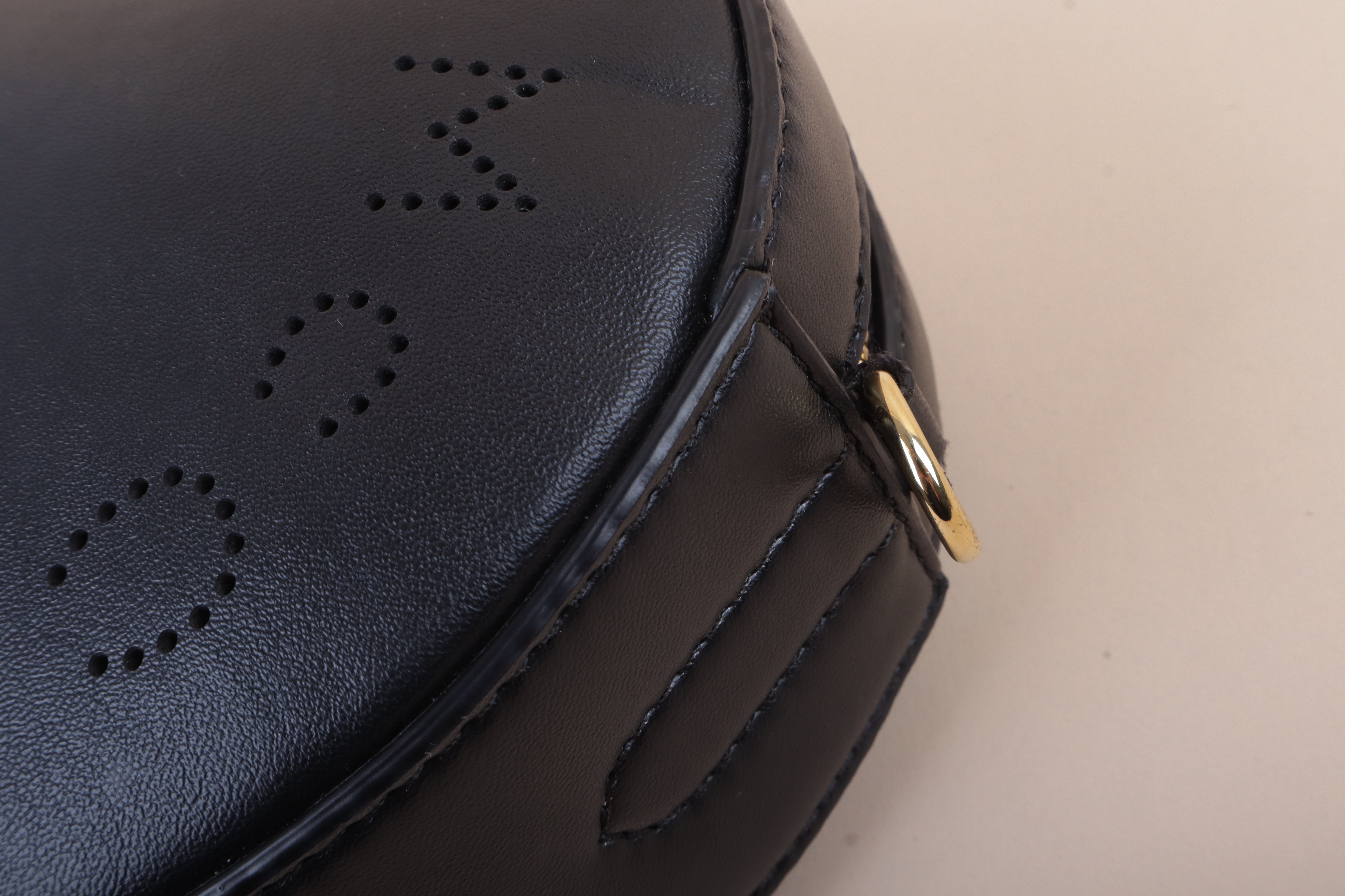 Stella Mccartney Black Round Logo Crossbody Bag