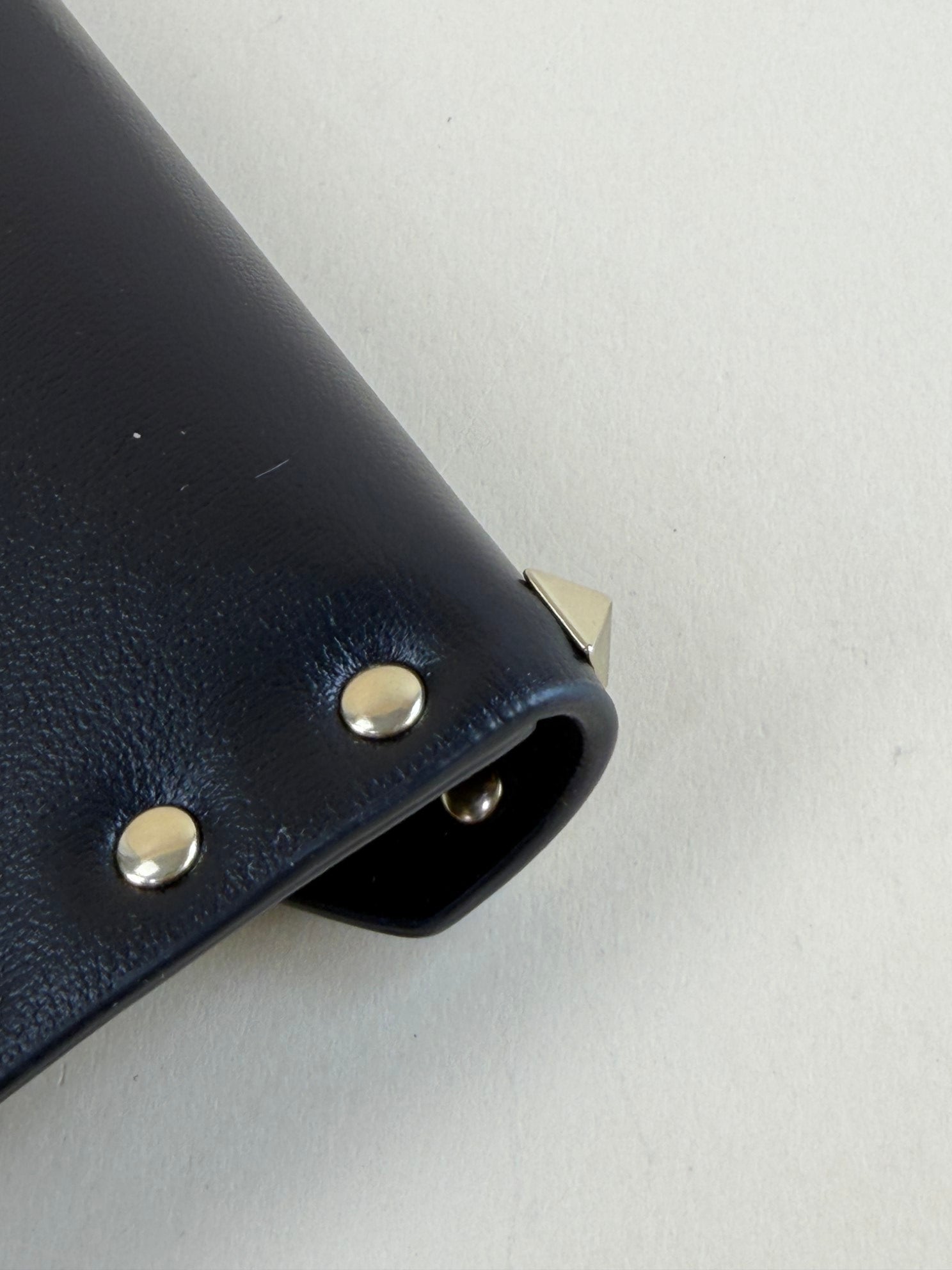 Valentino Black Rockstud Envelope Wristlet Clutch