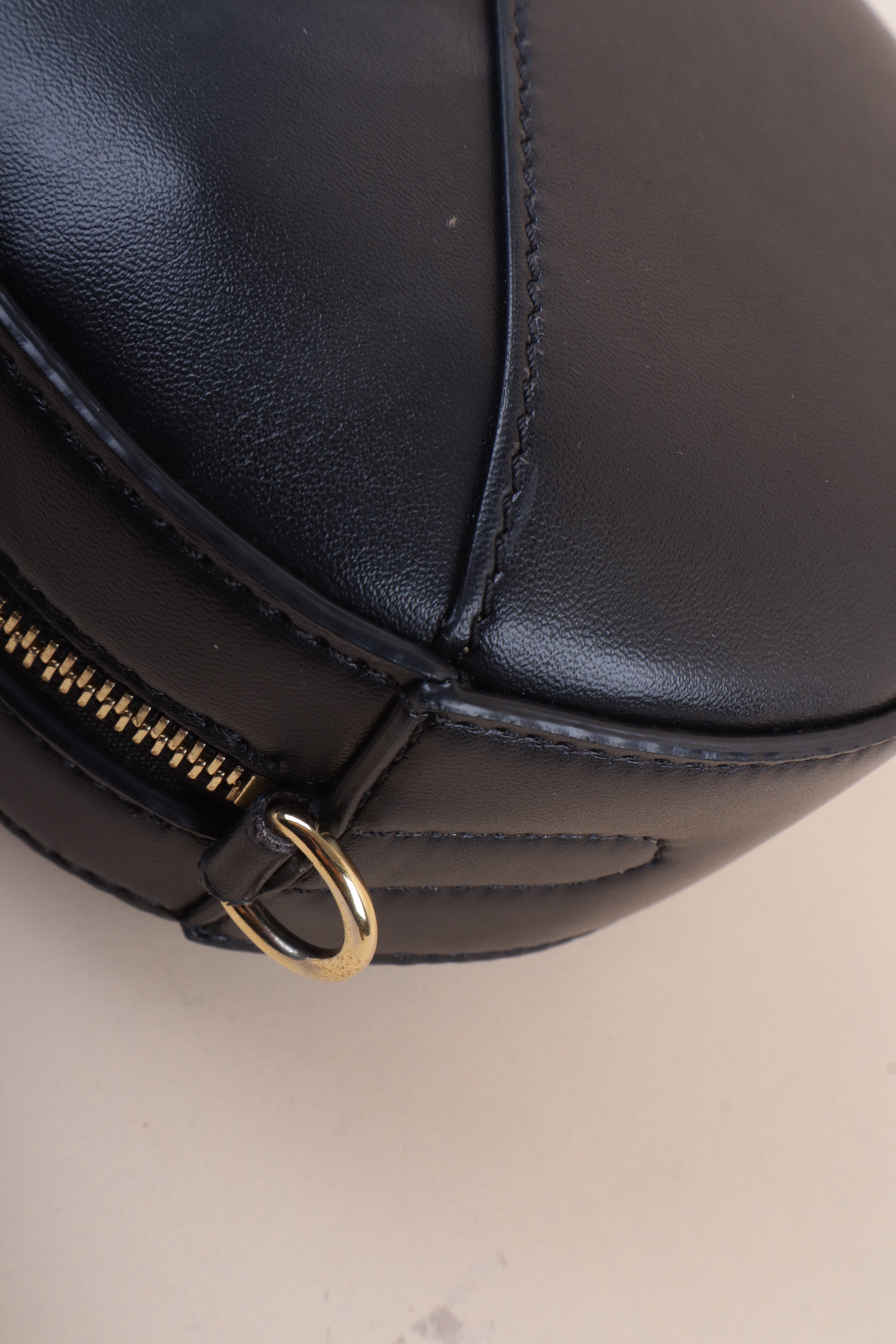 Stella Mccartney Black Round Logo Crossbody Bag