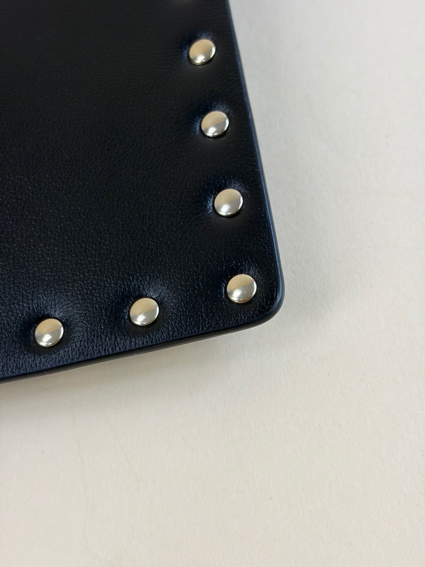 Valentino Black Rockstud Envelope Wristlet Clutch