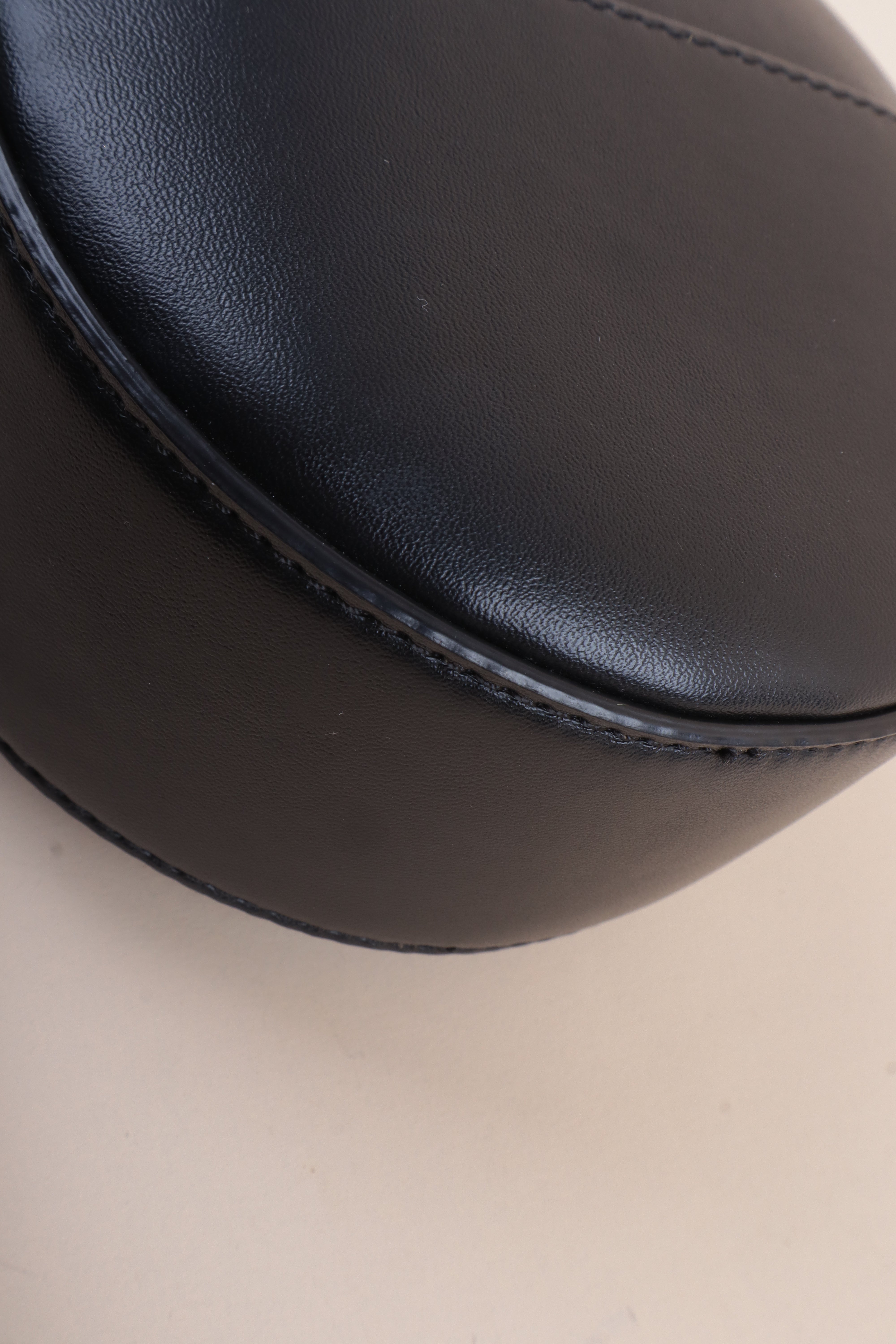 Stella Mccartney Black Round Logo Crossbody Bag