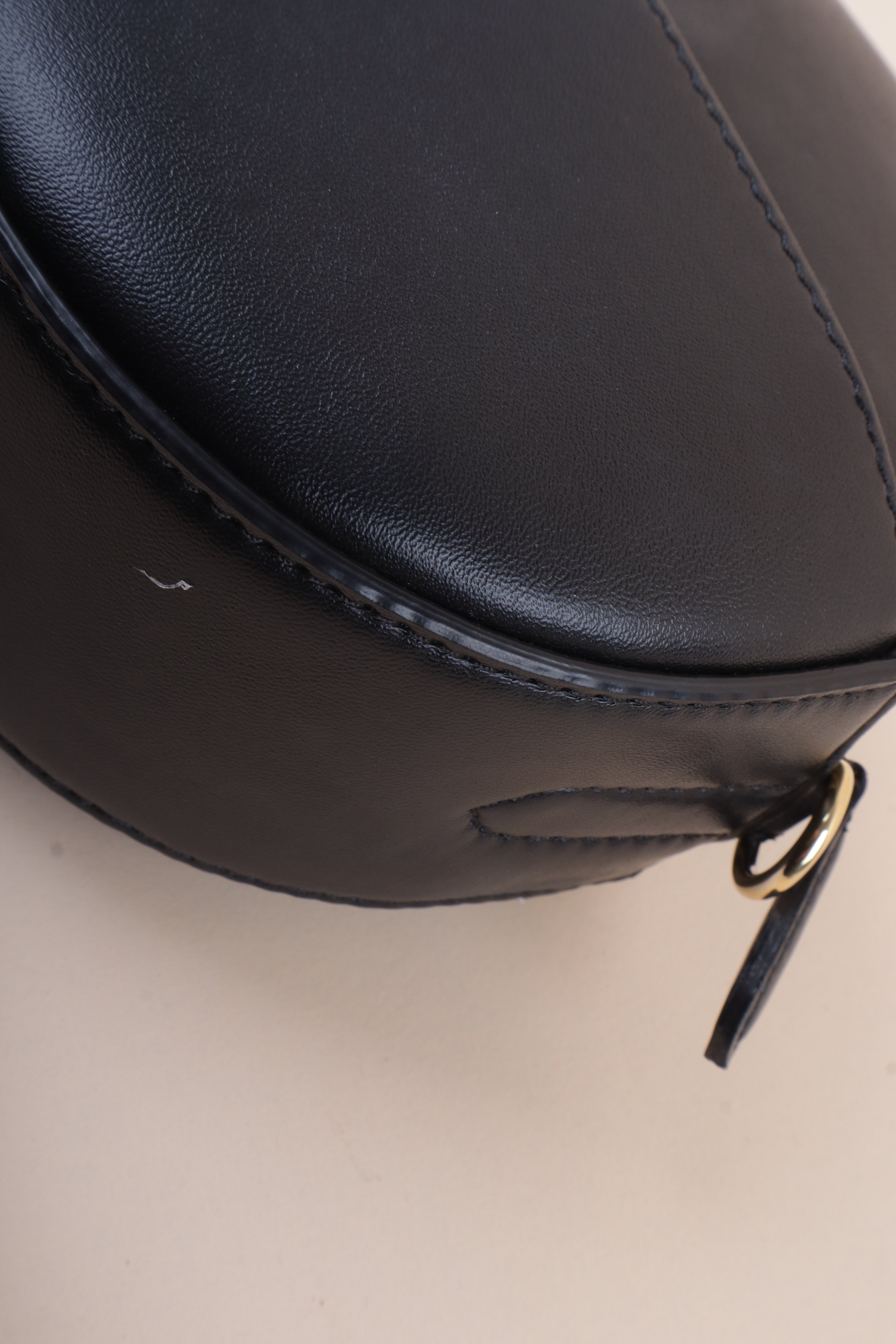 Stella Mccartney Black Round Logo Crossbody Bag