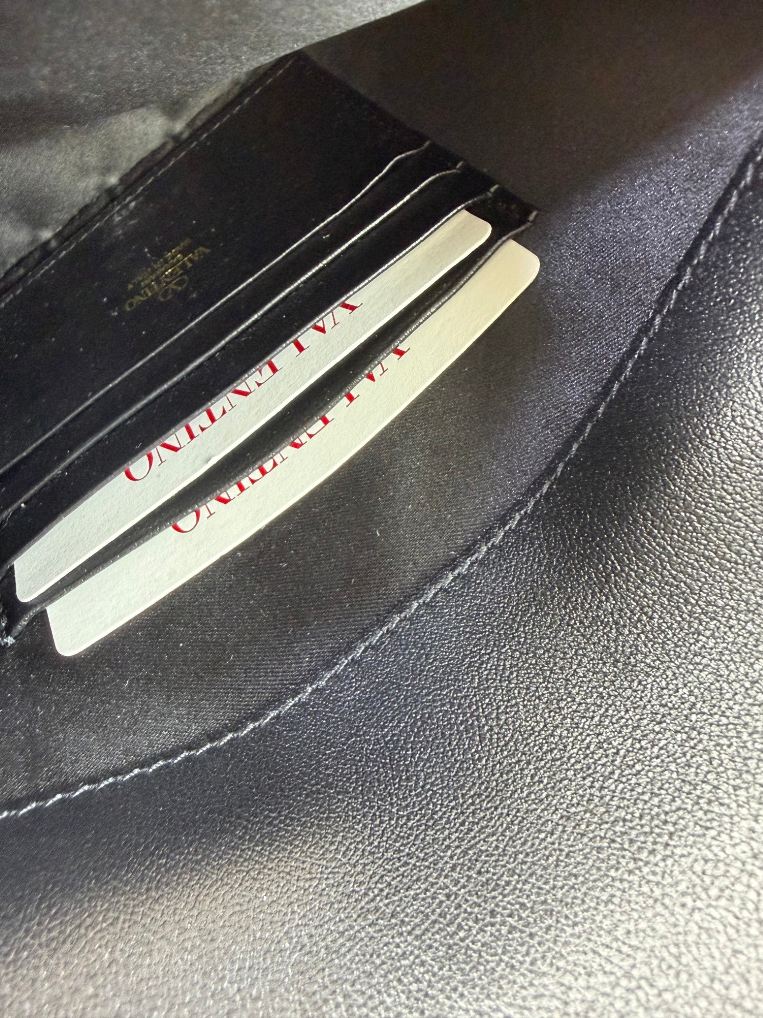 Valentino Black Rockstud Envelope Wristlet Clutch