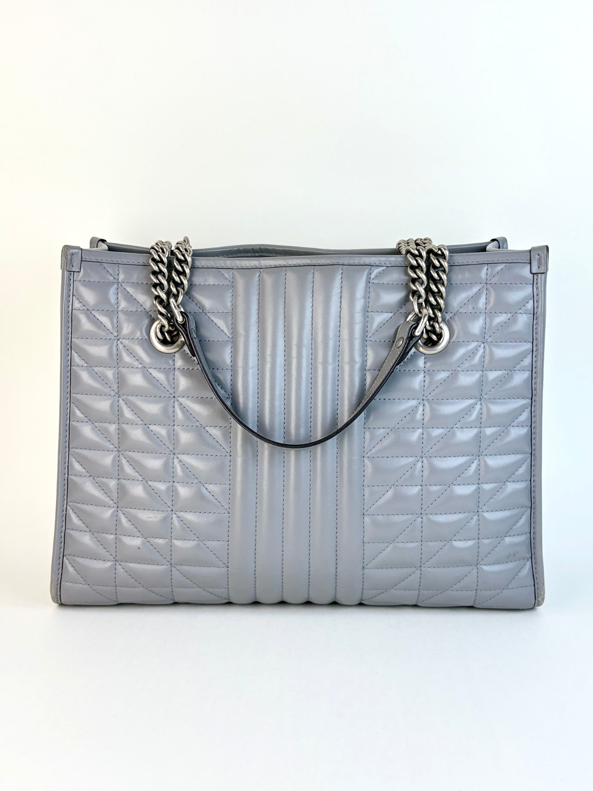 Gucci grey gg Marmont matelassé shopping tote bag