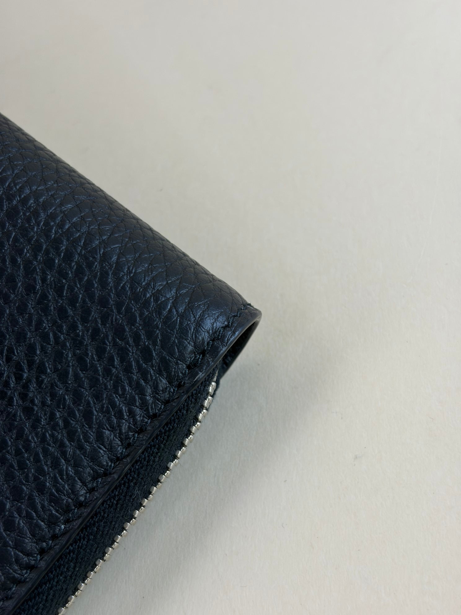 Gucci Black with Gucci Script Zip Around Wallet