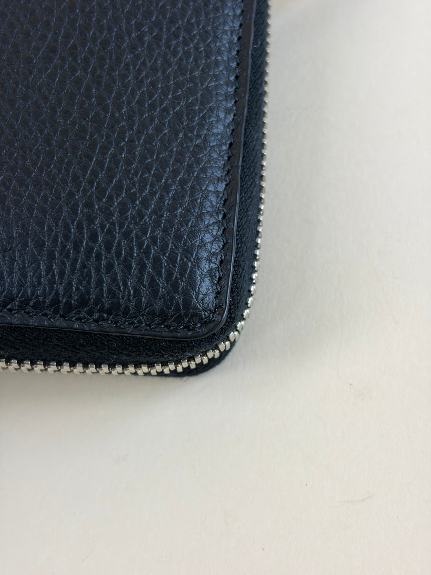 Gucci Black with Gucci Script Zip Around Wallet