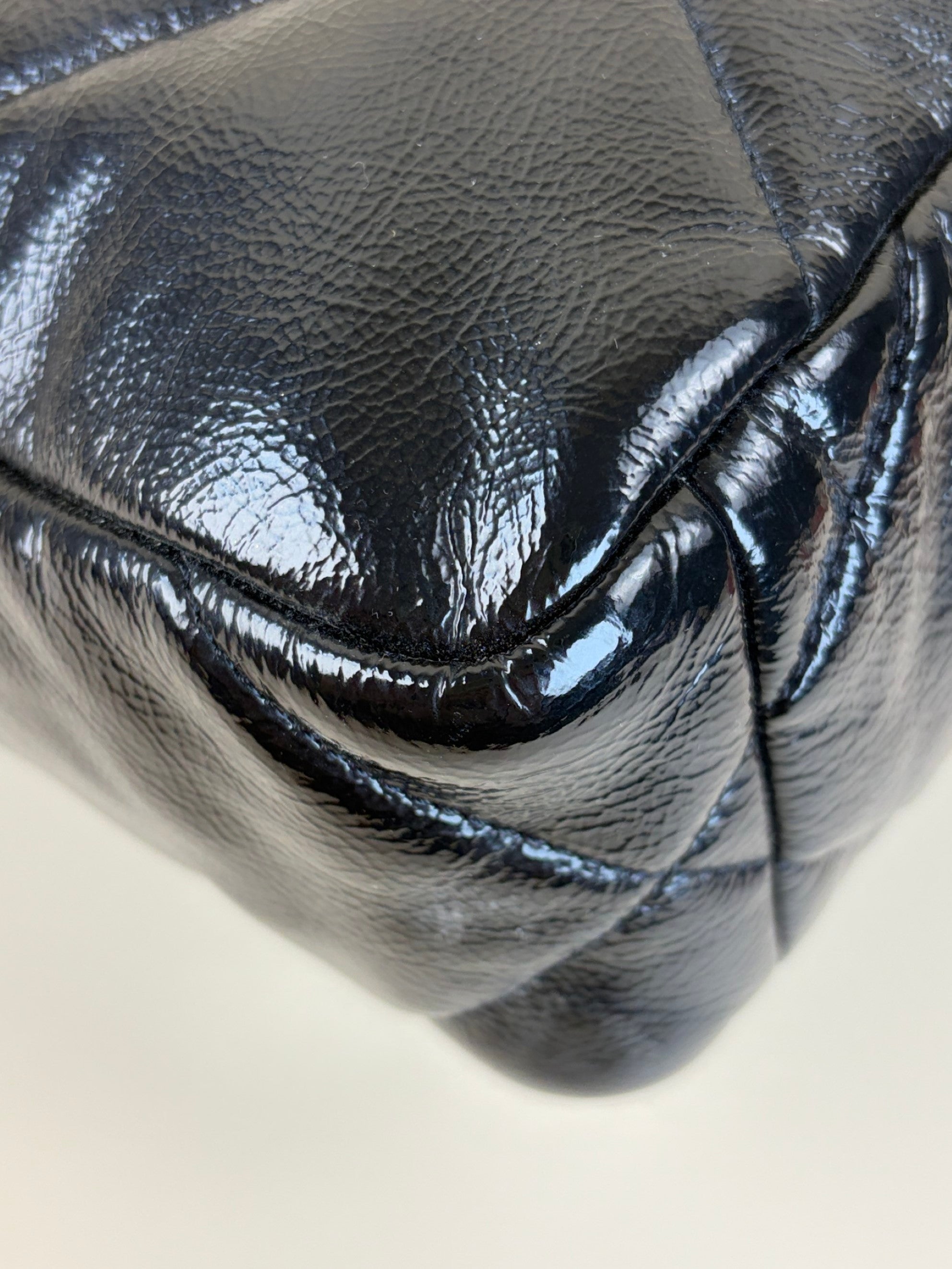 Chanel Black Shiny Crumpled Quilted Medium Chanel 19 Flap Bag