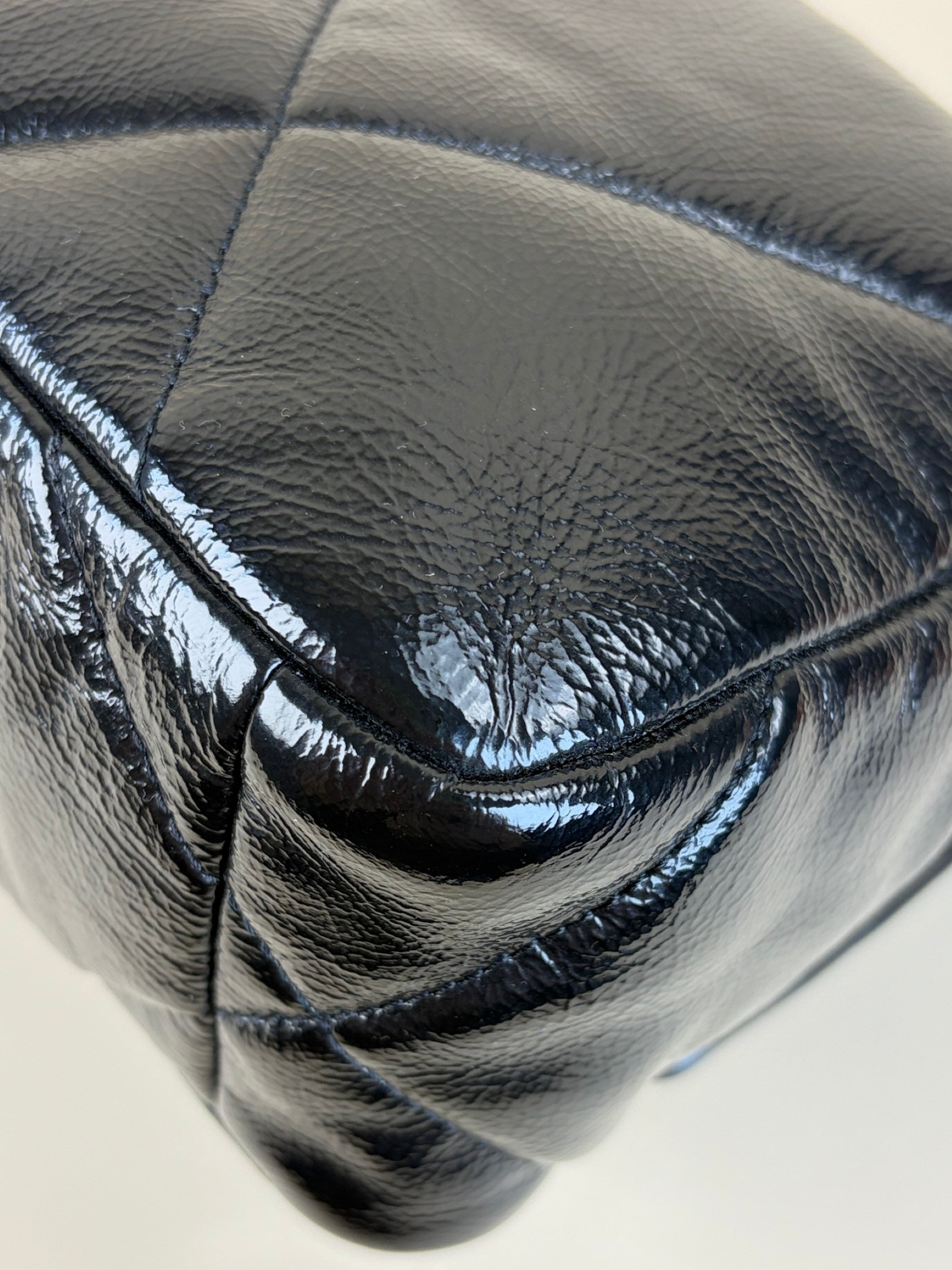 Chanel Black Shiny Crumpled Quilted Medium Chanel 19 Flap Bag