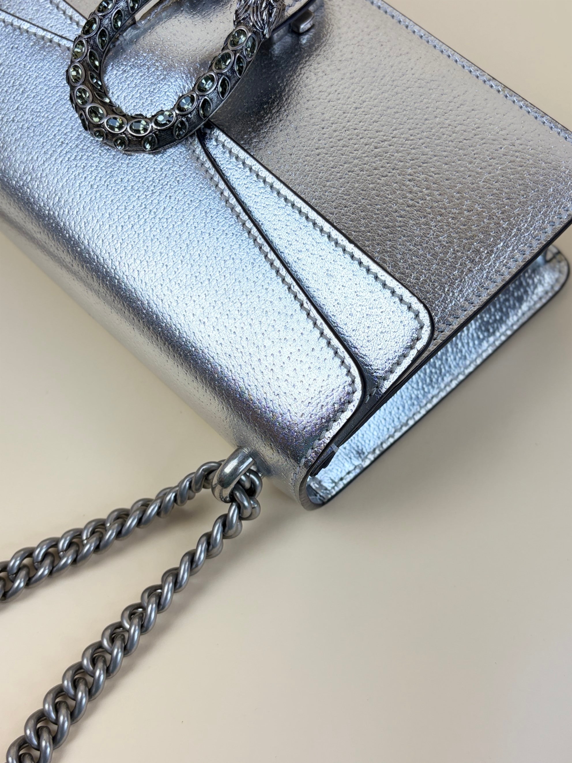 Gucci Metallic with silver Dionysus Medium Shoulder Bag