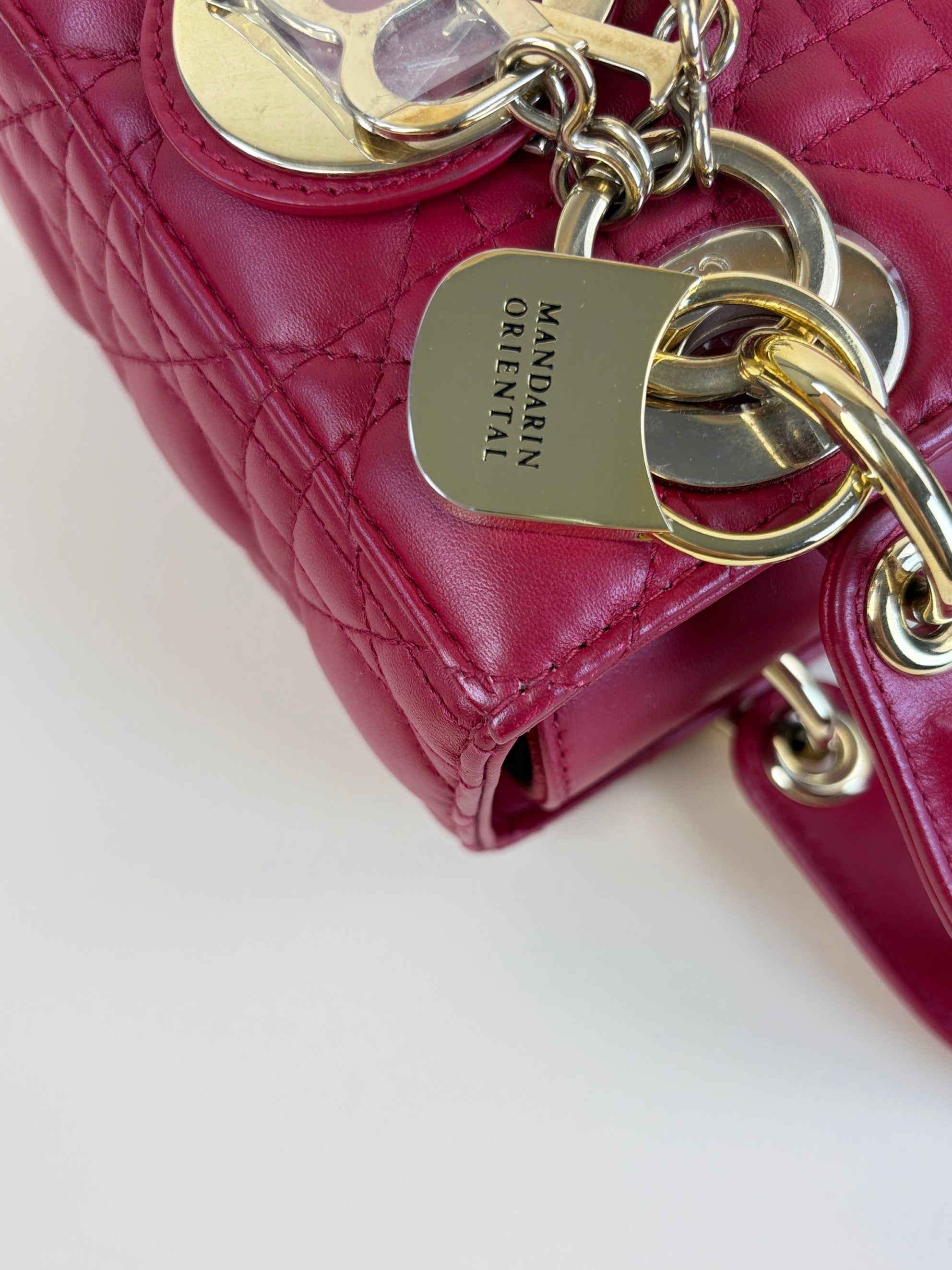 Christian Dior Cherry Red Cannage Small Lady Dior My ABCDIOR Bag