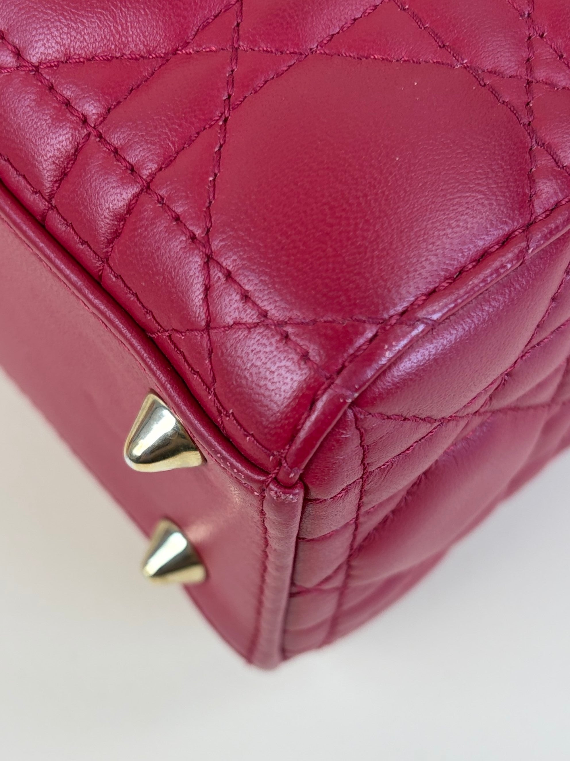 Christian Dior Cherry Red Cannage Small Lady Dior My ABCDIOR Bag