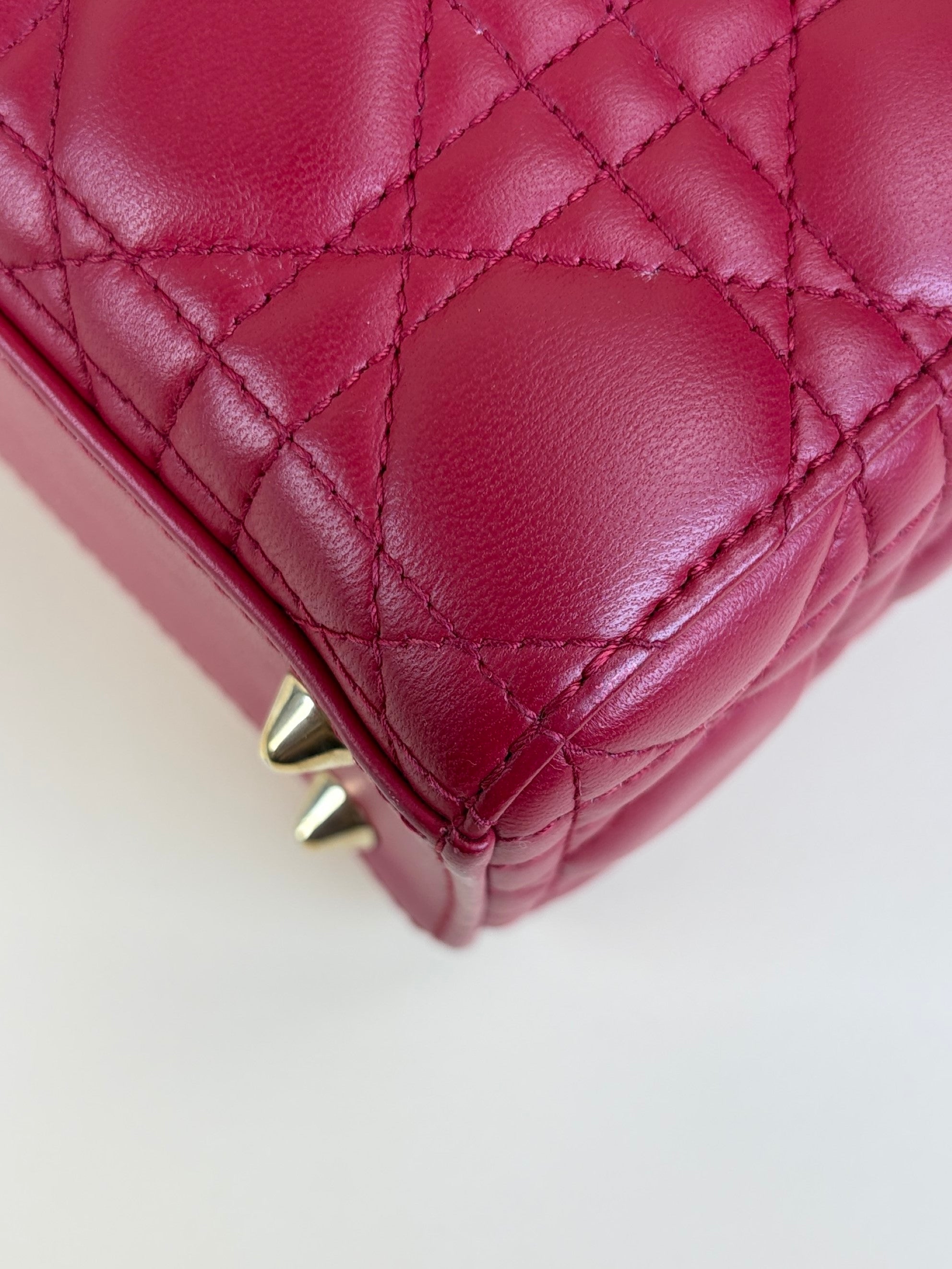 Christian Dior Cherry Red Cannage Small Lady Dior My ABCDIOR Bag